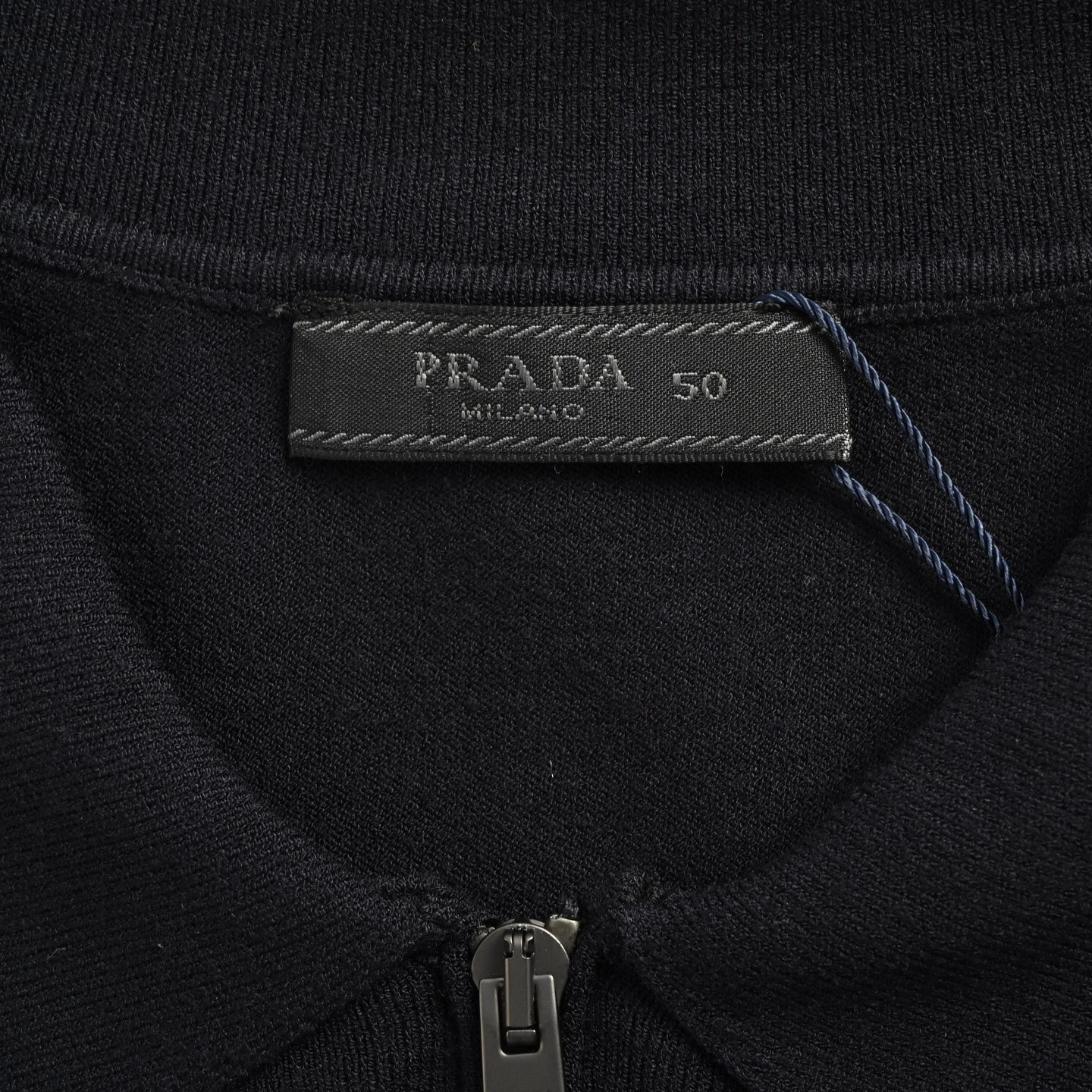 Prada/普拉达 刺绣半拉链针织长袖Polo衫