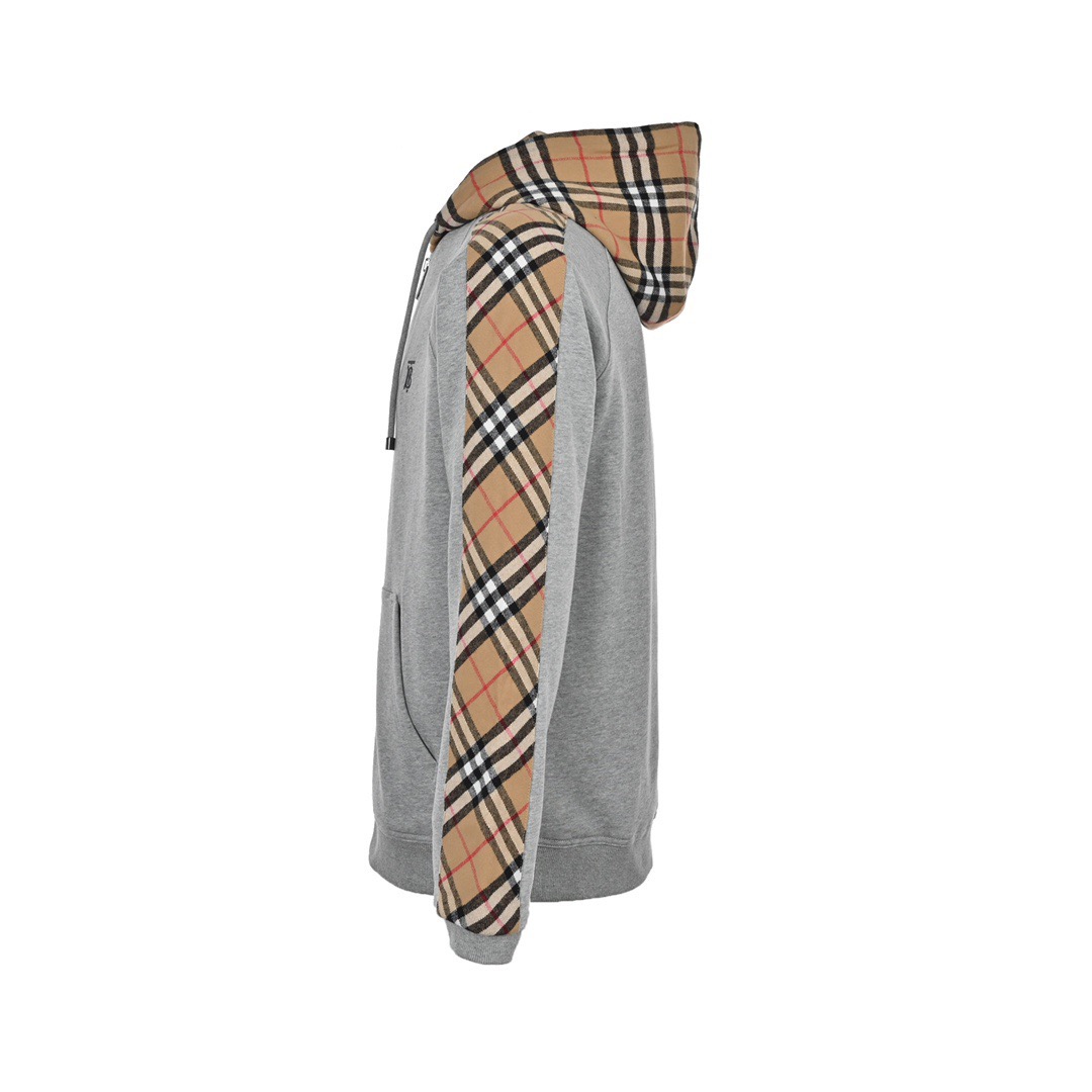 Burberry/巴宝莉 20Fw 刺绣TB格纹拼接拉链卫衣外套