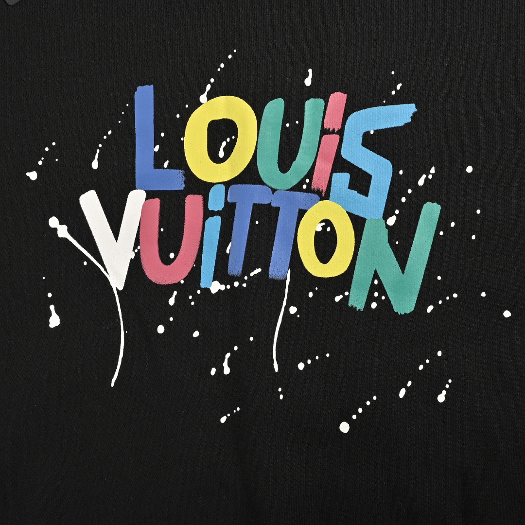 Louis Vuitton/路易威登 24Fw 彩色老花字母涂鸦印花圆领卫衣