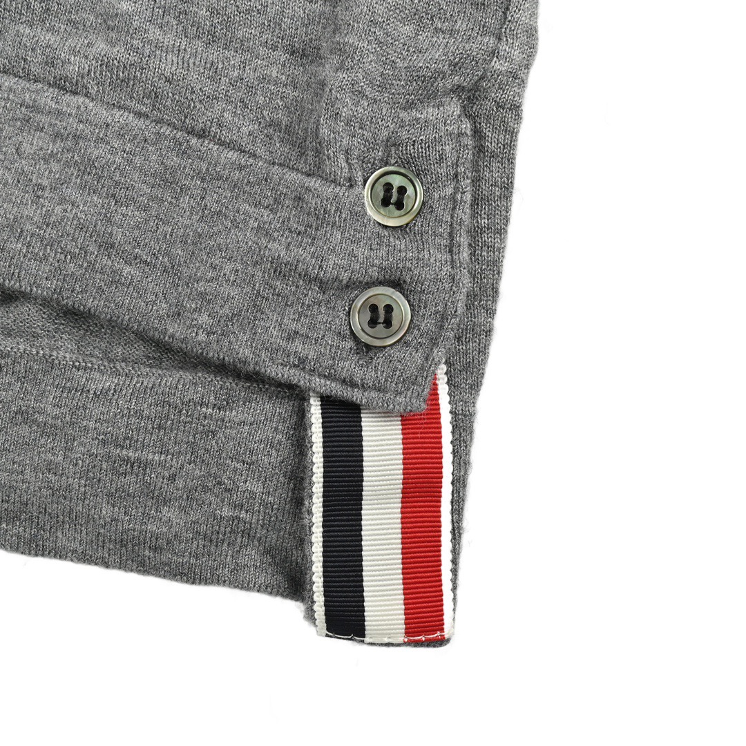 Thom Browne/汤姆布朗 24Fw袖标澳毛翻领毛衣开衫