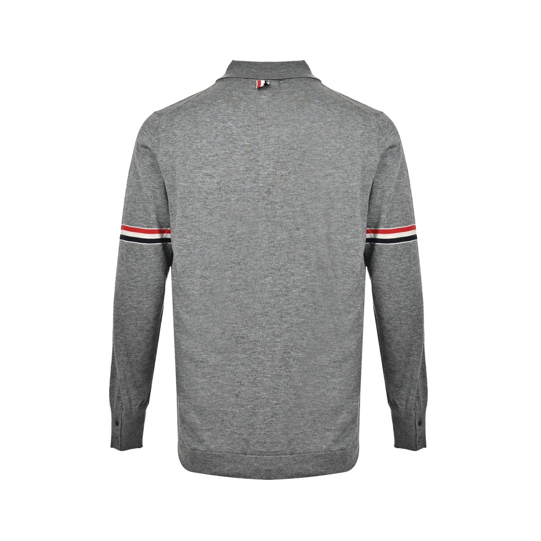 Thom Browne/汤姆布朗 24Fw袖标澳毛翻领毛衣开衫