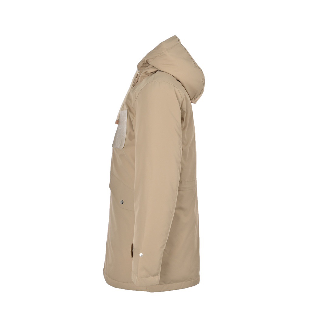 Loewe /罗意威 22Fw 皮标连帽中长款羽绒服外套