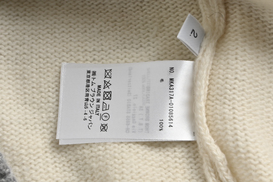 THOM BROWNE/汤姆布朗 23FW 拼色羊毛开衫毛衣