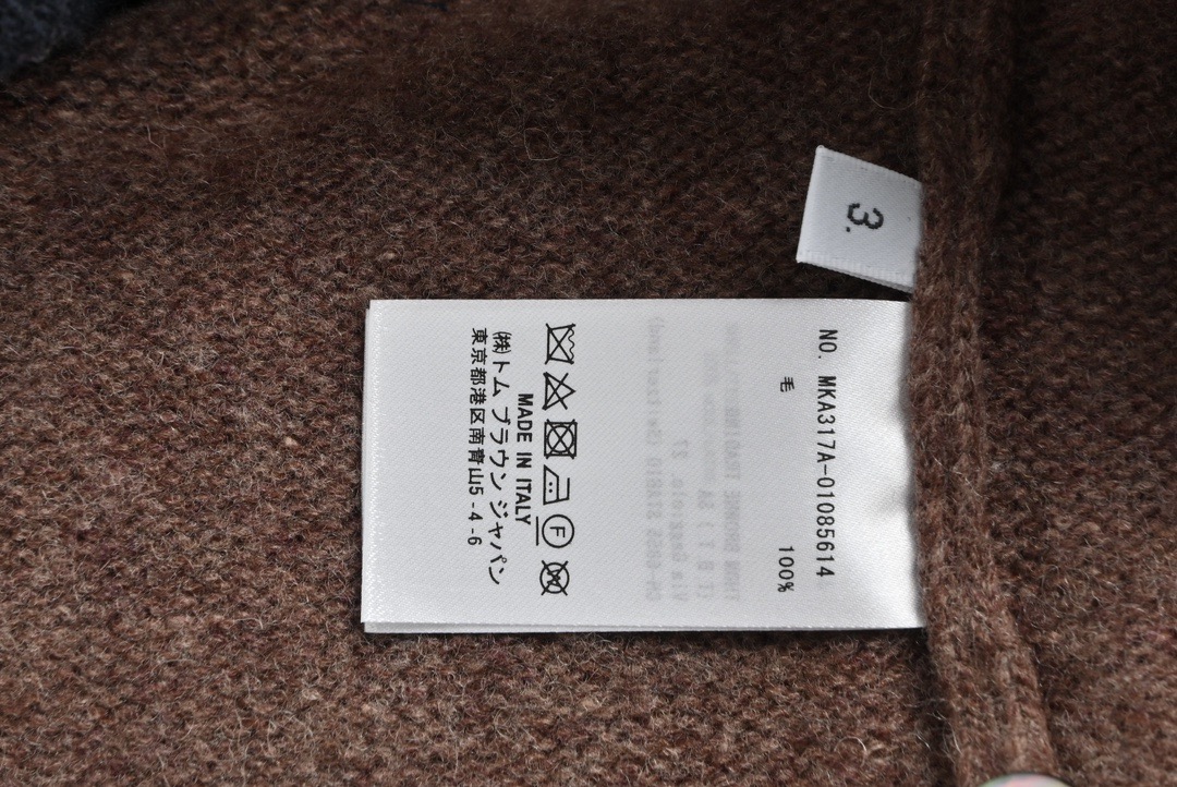 Thom Browne/汤姆布朗 23Fw 拼色羊毛翻领毛衣