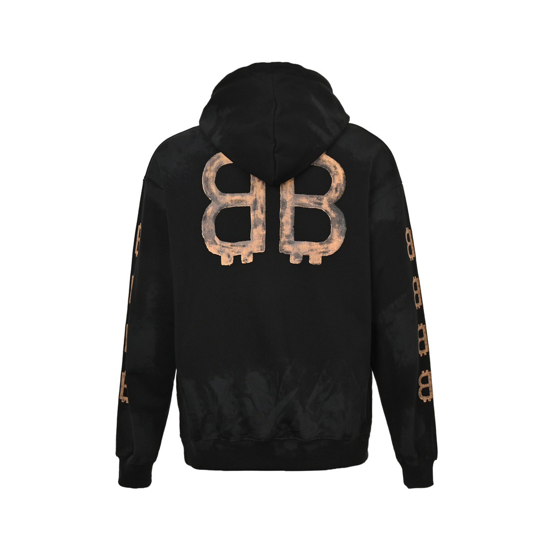 Balenciaga/巴黎世家 双B比特币水洗连帽卫衣