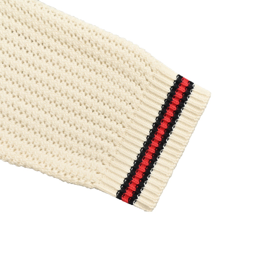 Gucci/古驰 24Fw 下摆条纹粗针毛衣开衫 在2024年秋冬季系列中