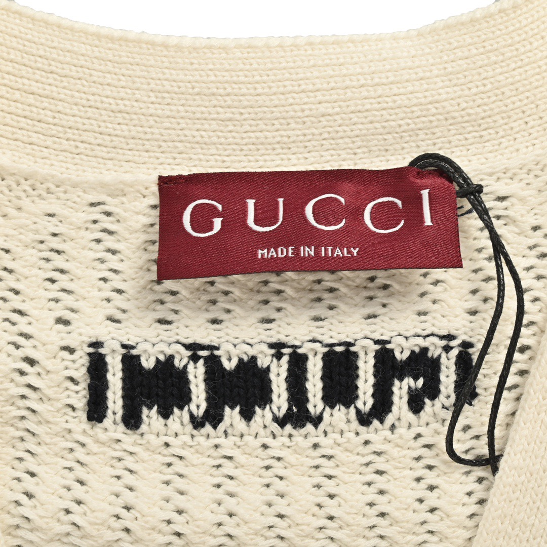 Gucci/古驰 24Fw 下摆条纹粗针毛衣开衫 在2024年秋冬季系列中
