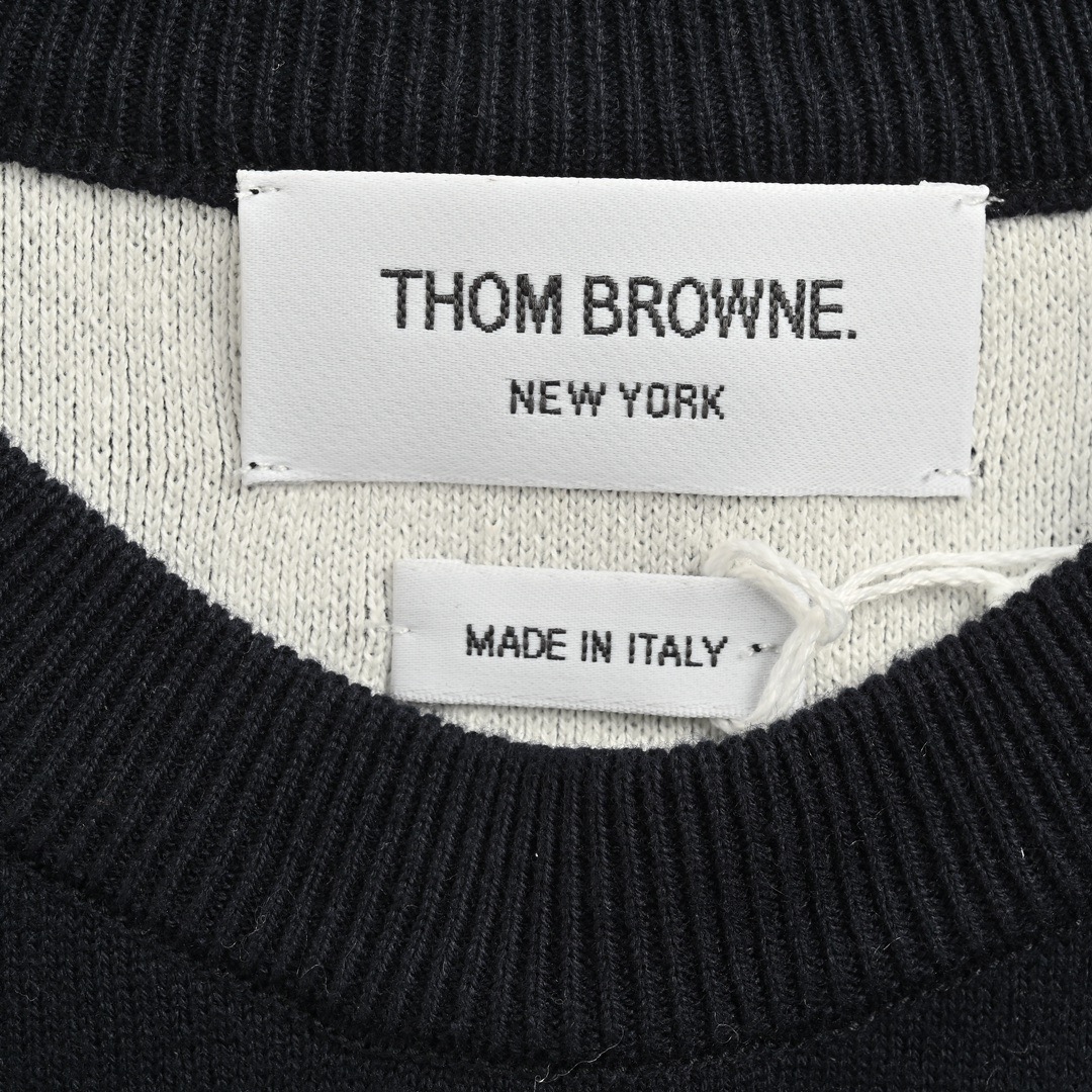 Thom Browne/汤姆布朗 23Fw 船锚提花圆领毛衣
