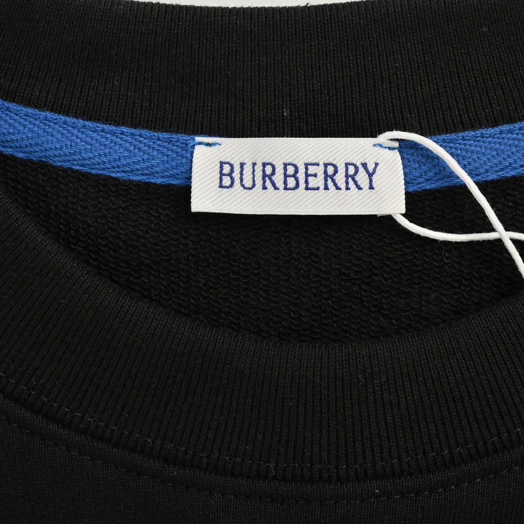 Burberry/巴宝莉 24Fw 蓝色刺绣战马小标圆领卫衣