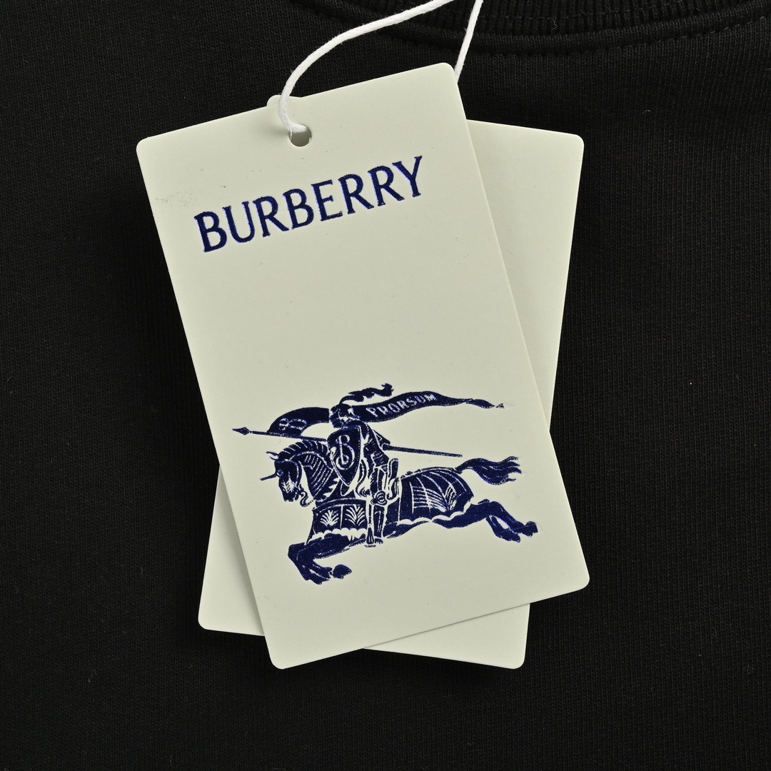 Burberry/巴宝莉 24Fw 蓝色刺绣战马小标圆领卫衣