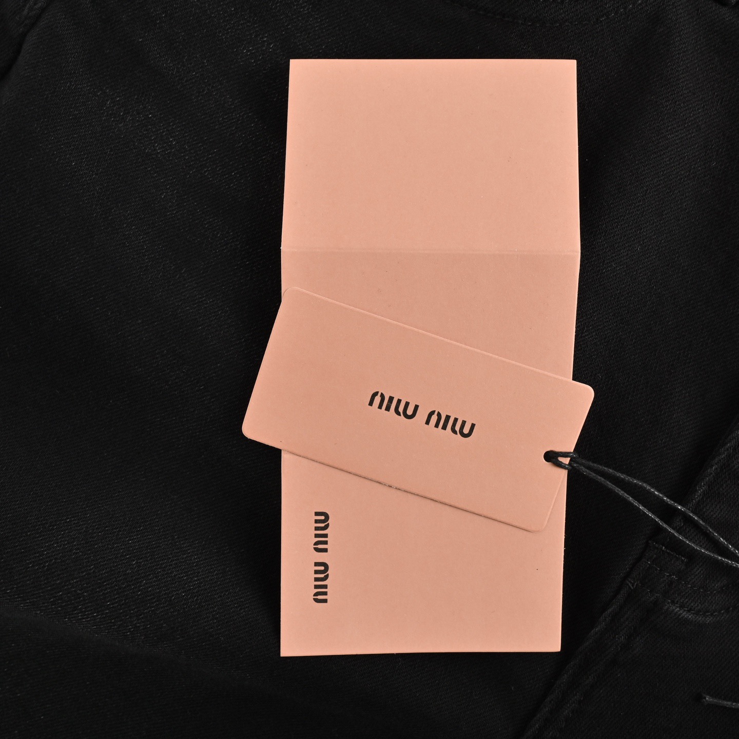Miu Miu/缪缪 后袋刺绣字母牛仔裤
