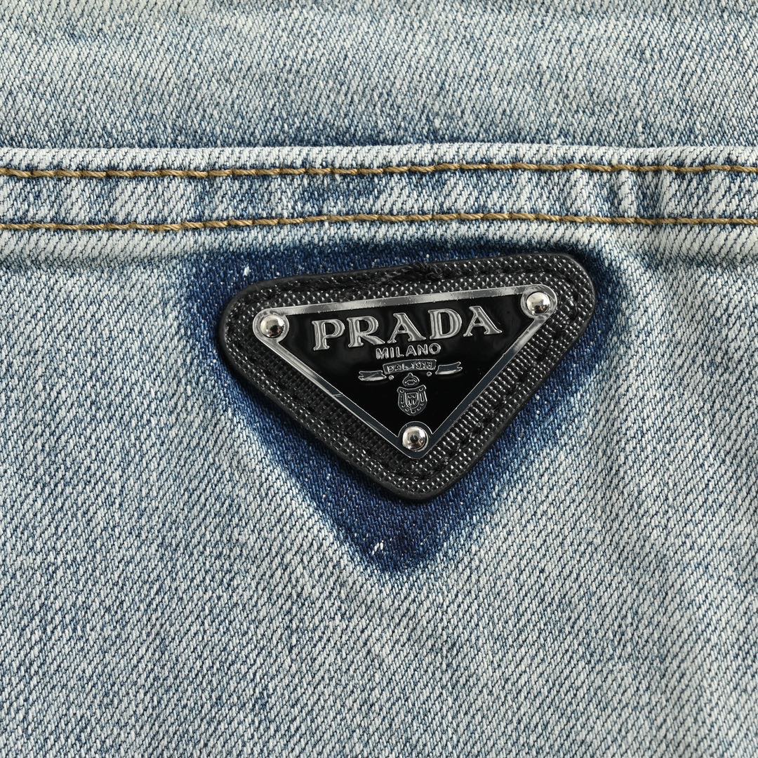 Prada/普拉达 23Fw 后背三角标牛仔裤
