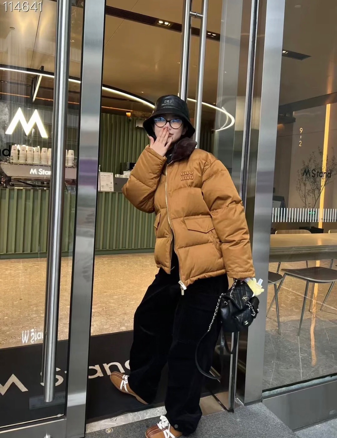 #Miu Miu/缪缪 24Fw 贴布小标毛领羽绒服上身效果