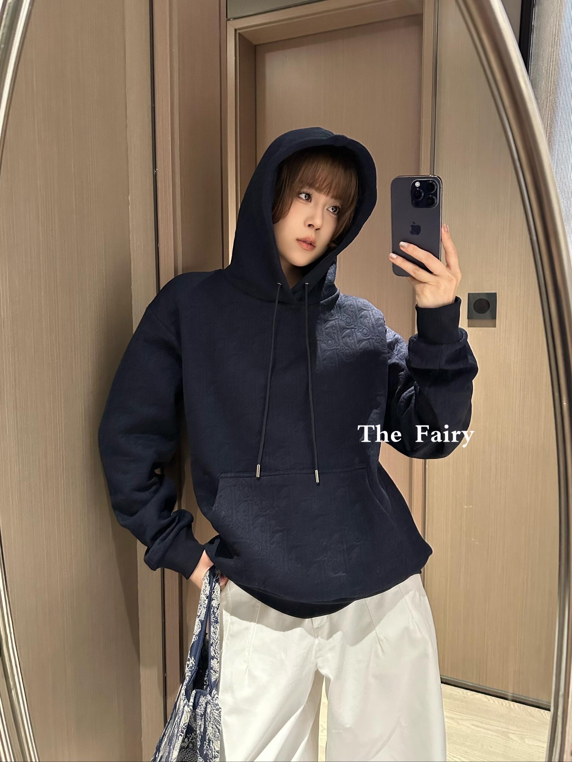 #Dior/迪奥 25Fw 老花压纹连帽卫衣上身效果