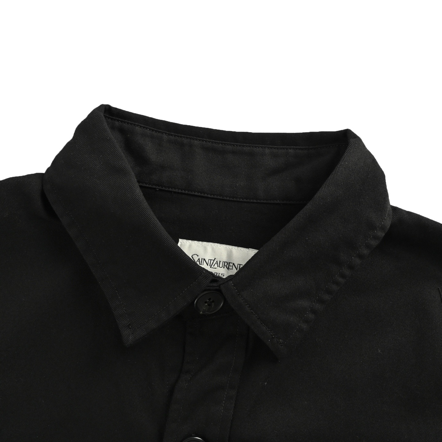 SaintLaurent/圣罗兰 口袋刺绣字母帆布衬衫外套