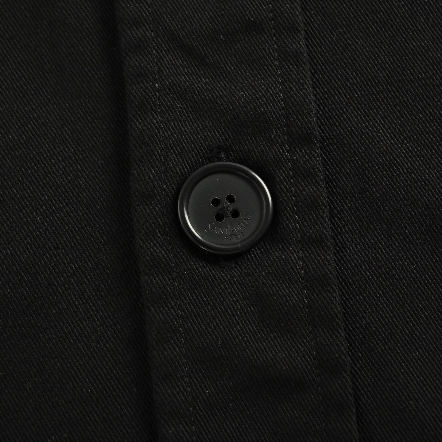 SaintLaurent/圣罗兰 口袋刺绣字母帆布衬衫外套
