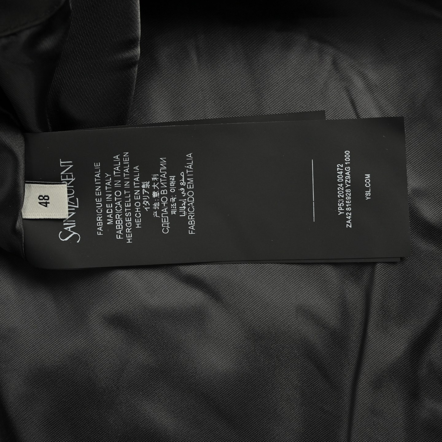 SaintLaurent/圣罗兰 字母小标隐藏帽尼龙夹克外套
