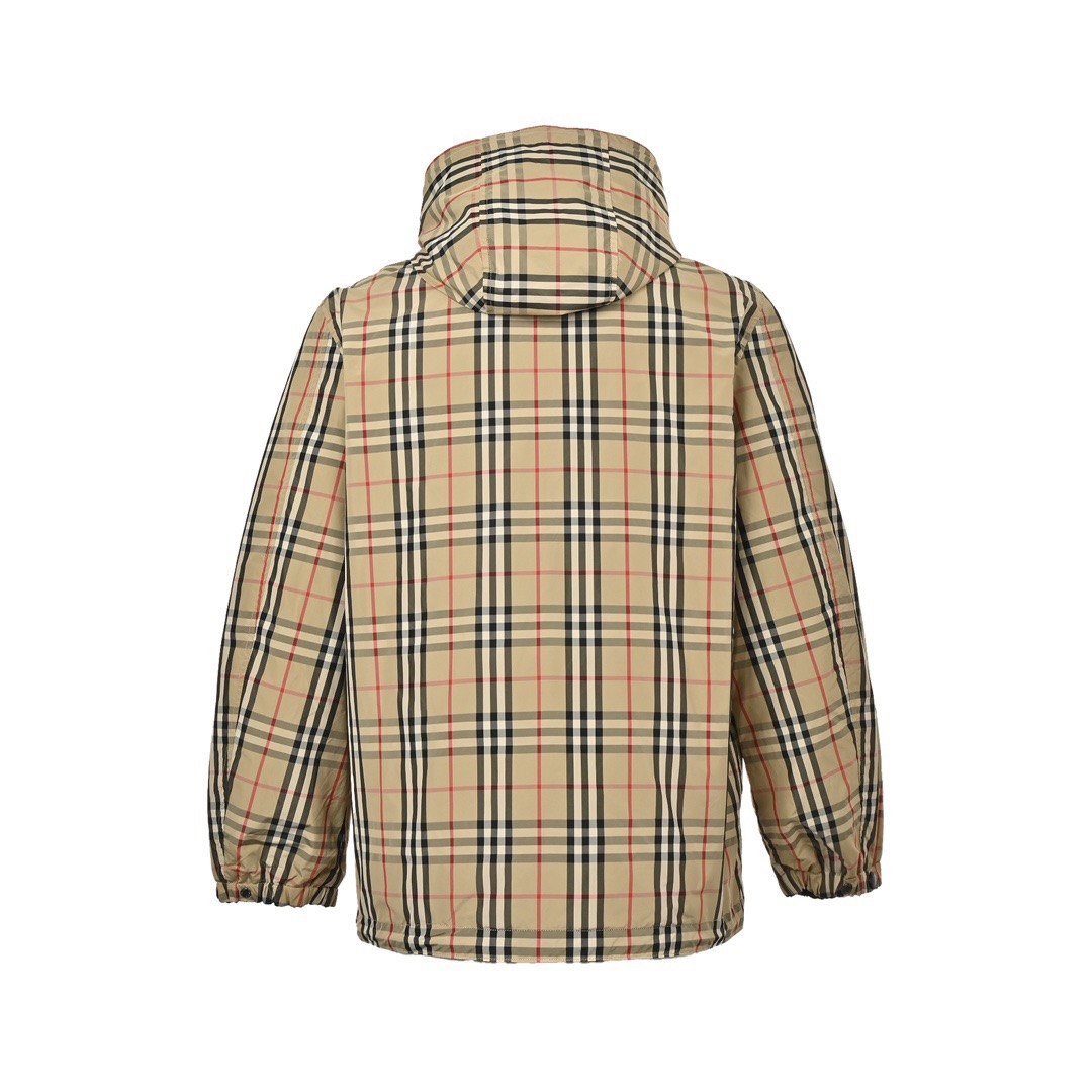 Burberry/巴宝莉 经典格纹硅胶战马双面穿风衣夹克外套