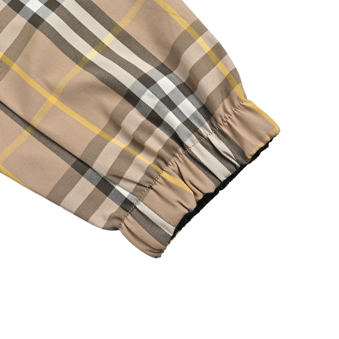 Burberry/巴宝莉 经典格纹双面穿连帽夹克外套卡其 灰色