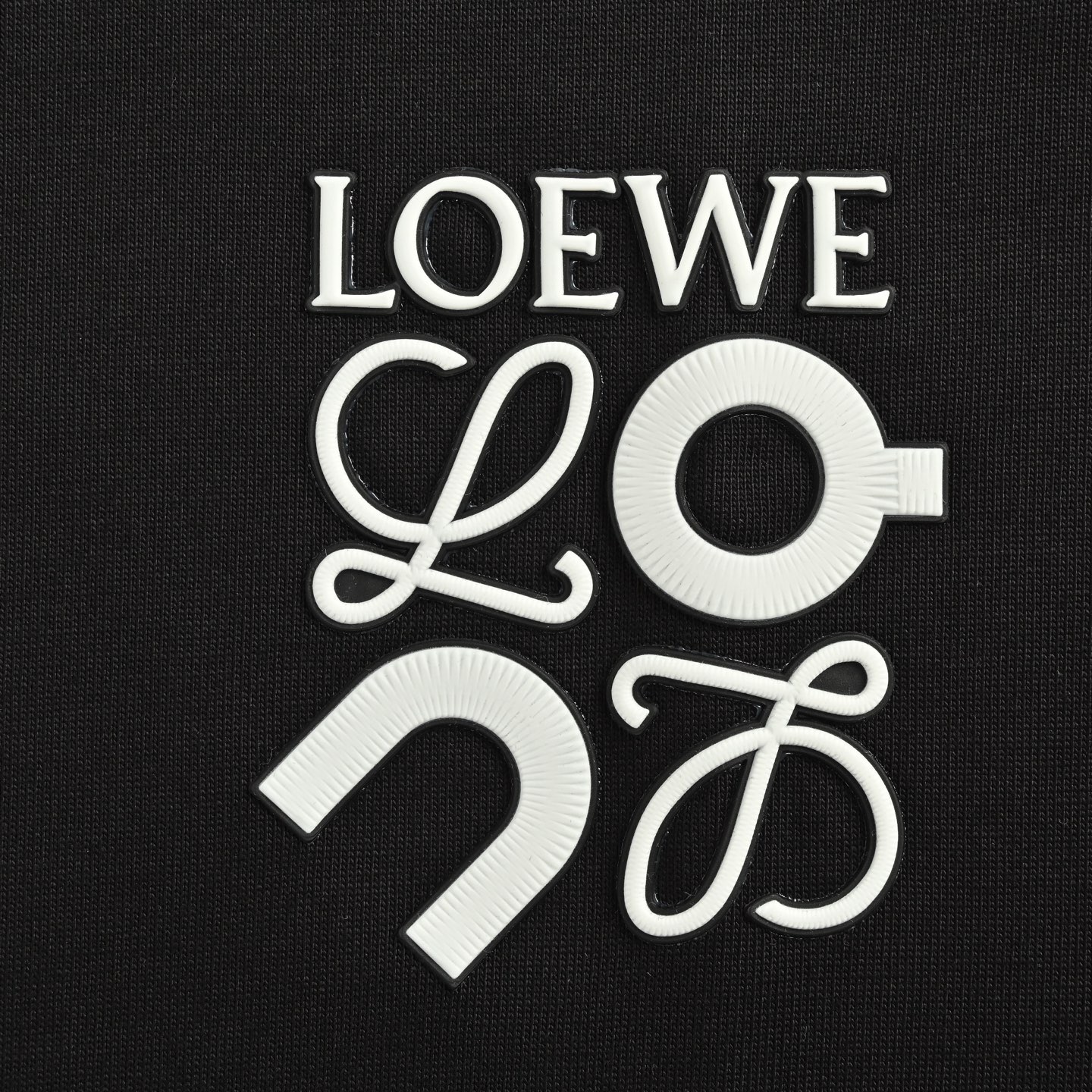 Loewe/罗意威 25Fw ON昂跑联名徽标压胶长袖T恤 白色 黑色
