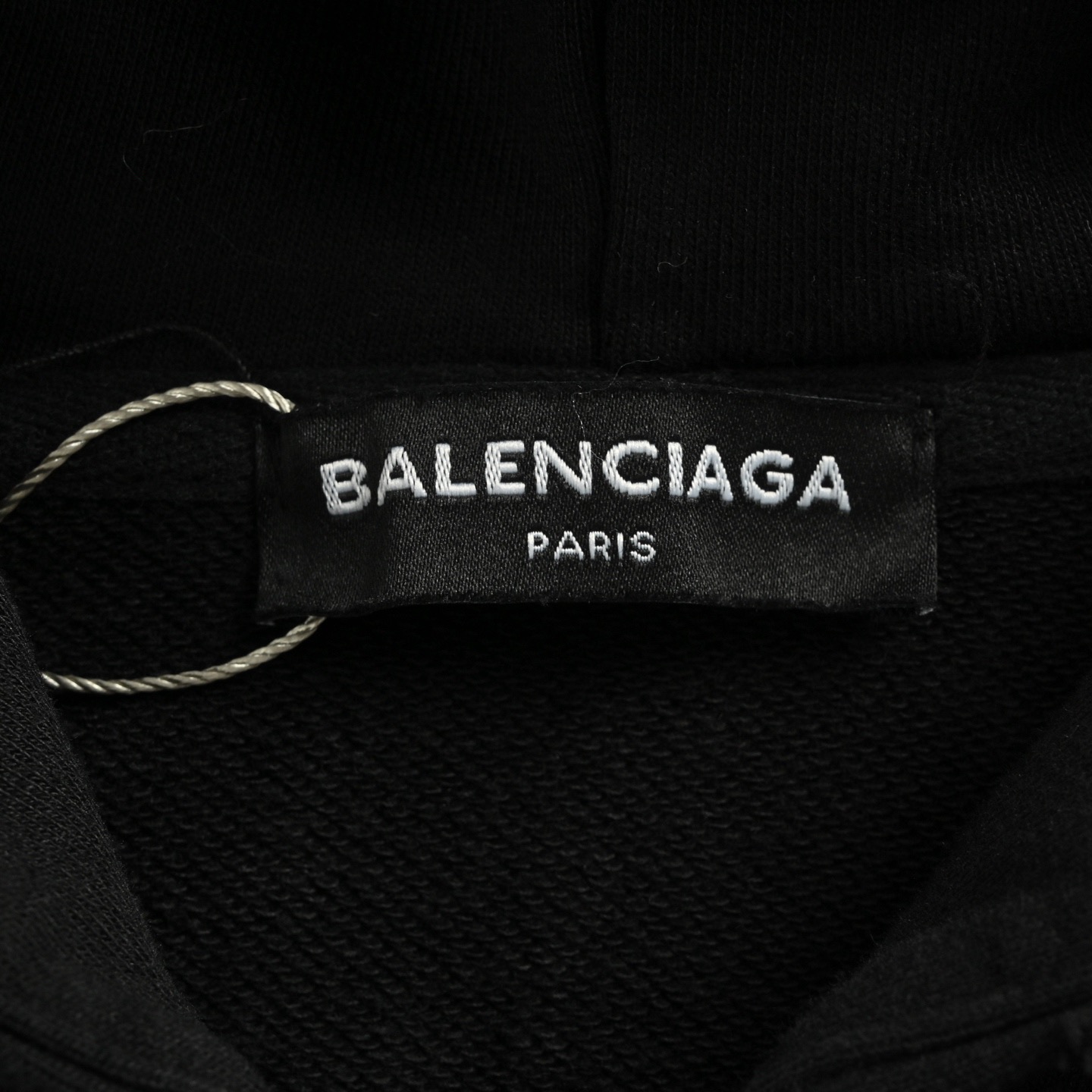 Balenciaga/巴黎世家 25Fw 后背反转字母刺绣拉链连帽外套 灰白 黑色