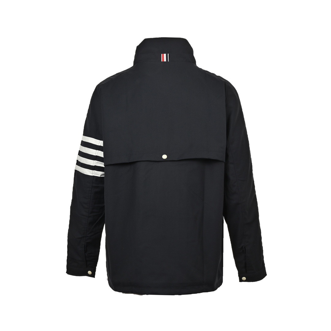 Thom Browne/汤姆布朗 色织四杠拉链风衣外套