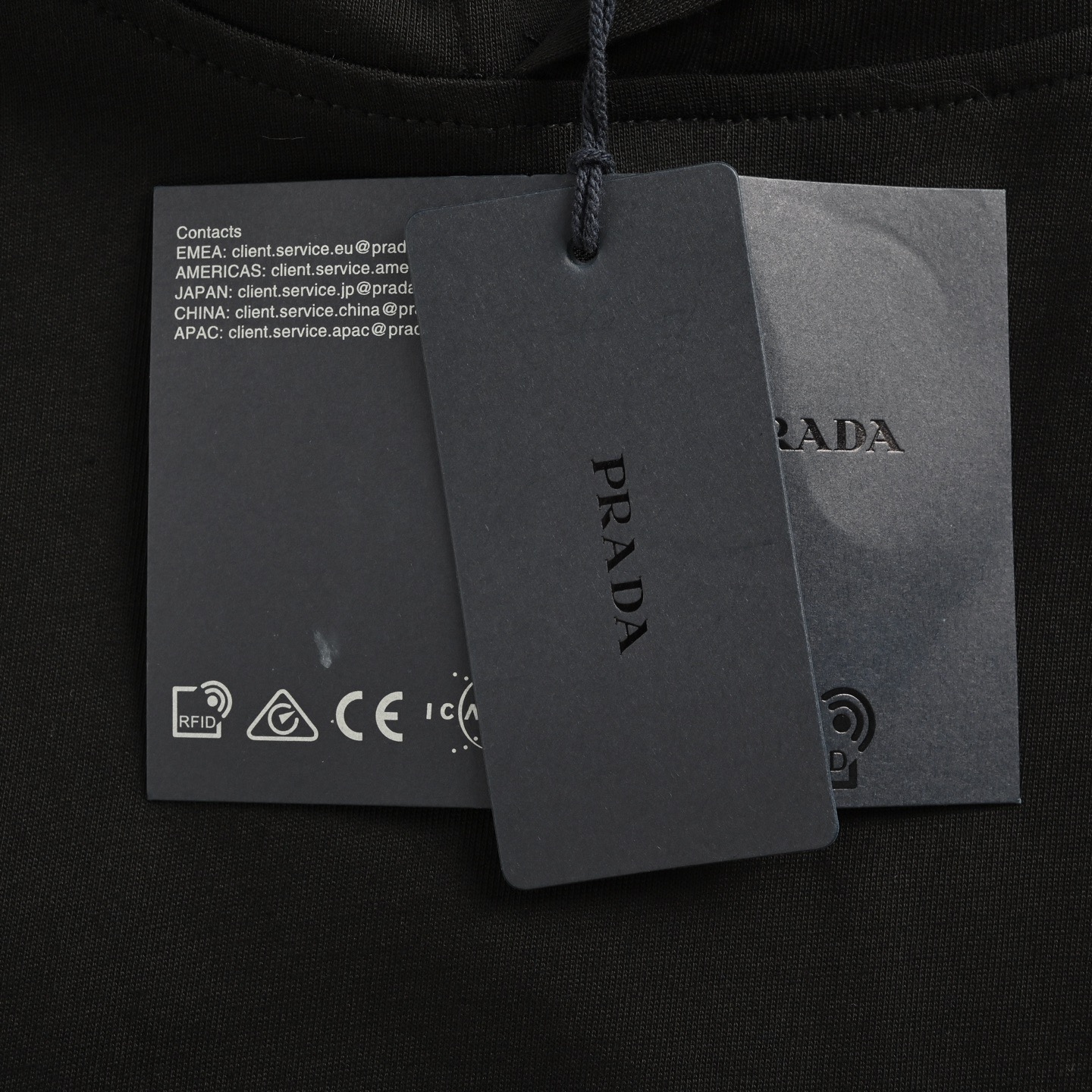 Prada/普拉达 领布标棉质宽松连帽卫衣