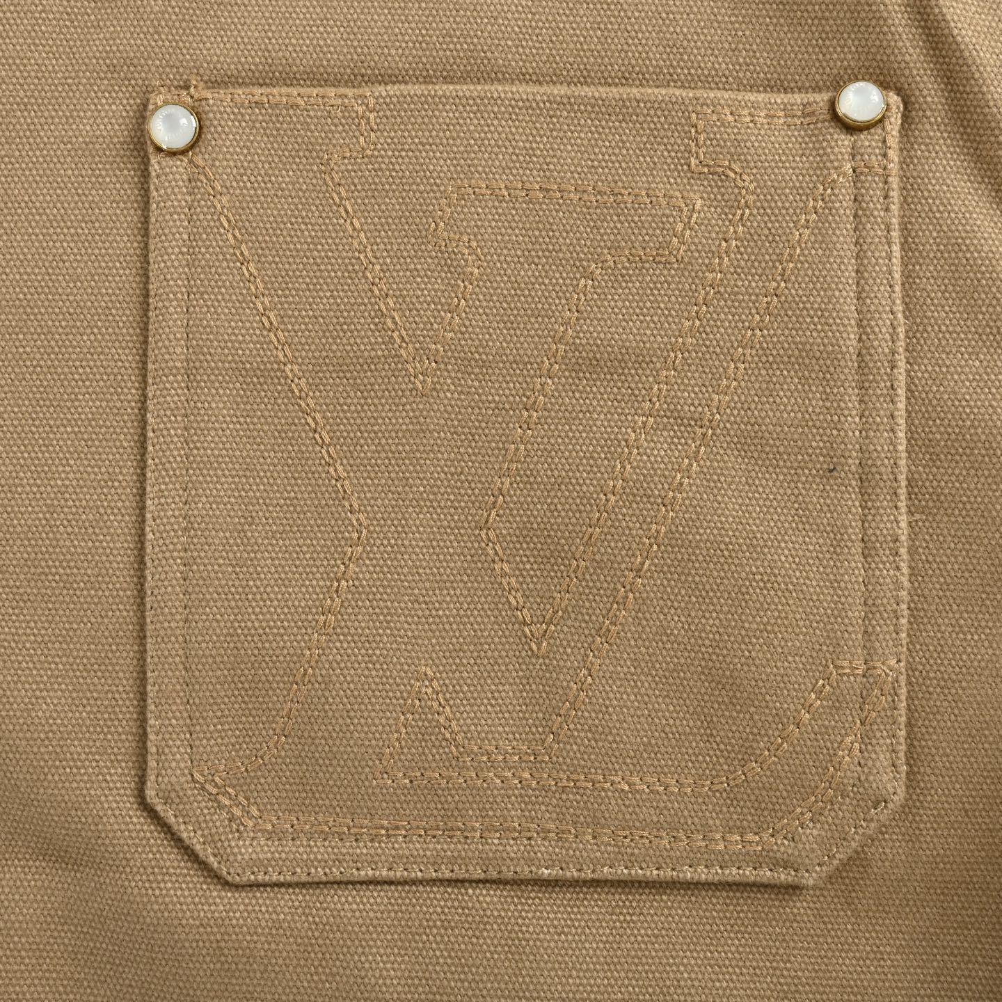 Louis Vuitton/路易威登 卡其口袋棉质帆布工装束腰夹克外套