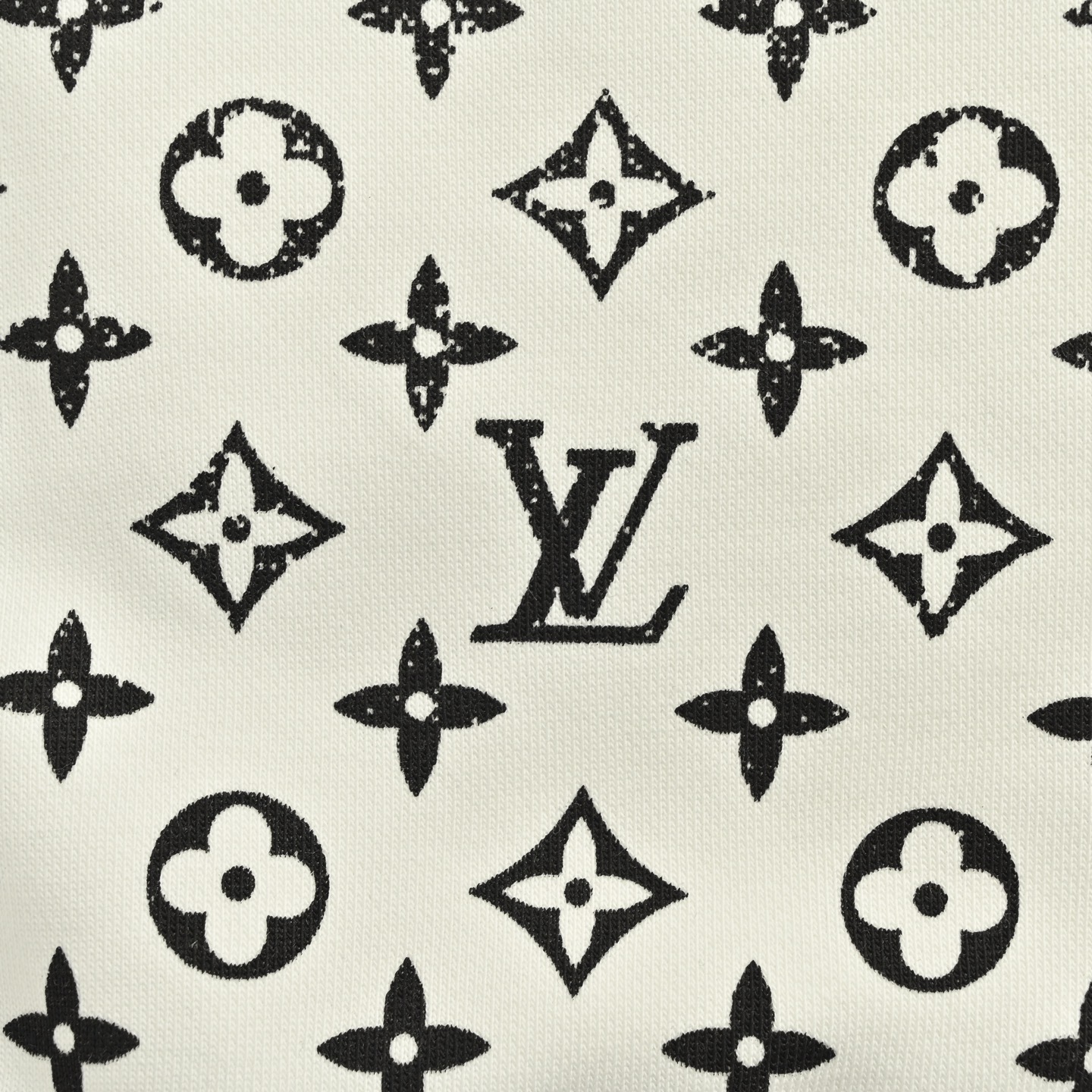 Louis Vuitton/路易威登 25Fw 老花渐变印花圆领卫衣 黑色/白色