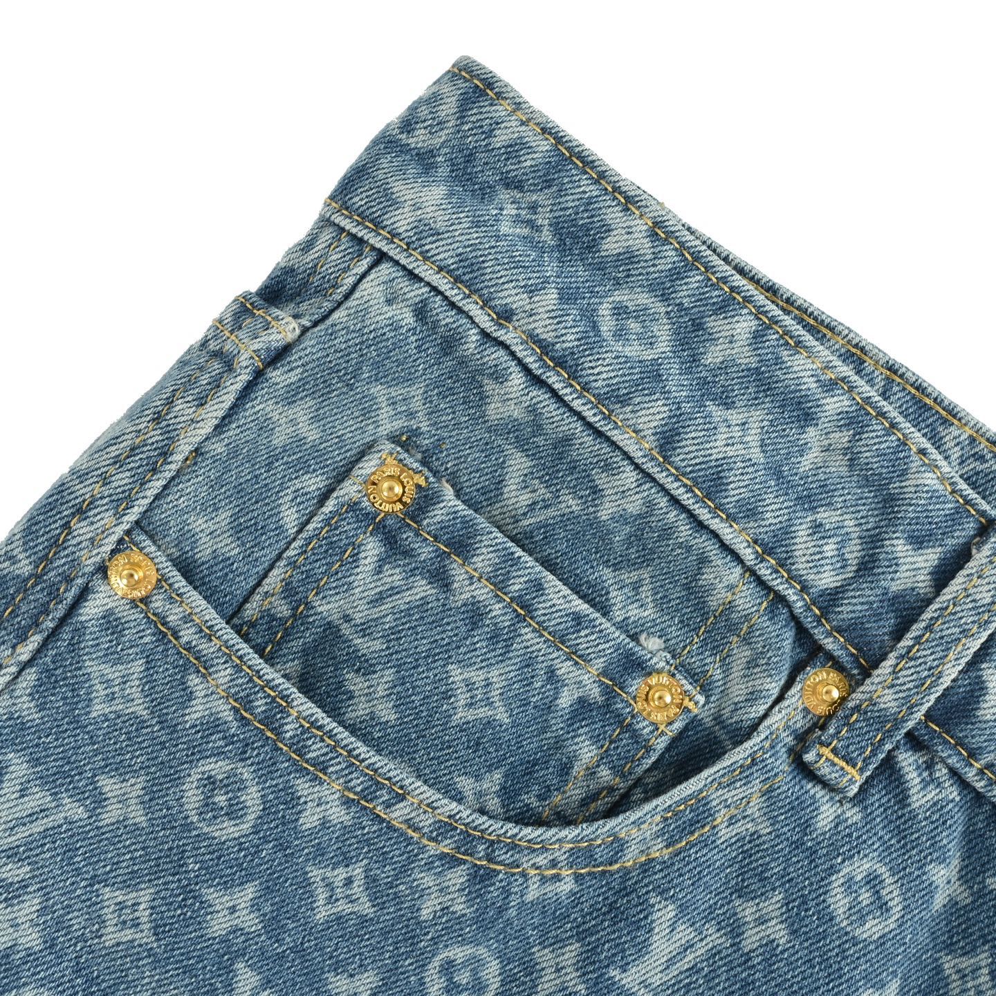 Louis Vuitton/路易威登 25Fw 老花满印微喇牛仔裤