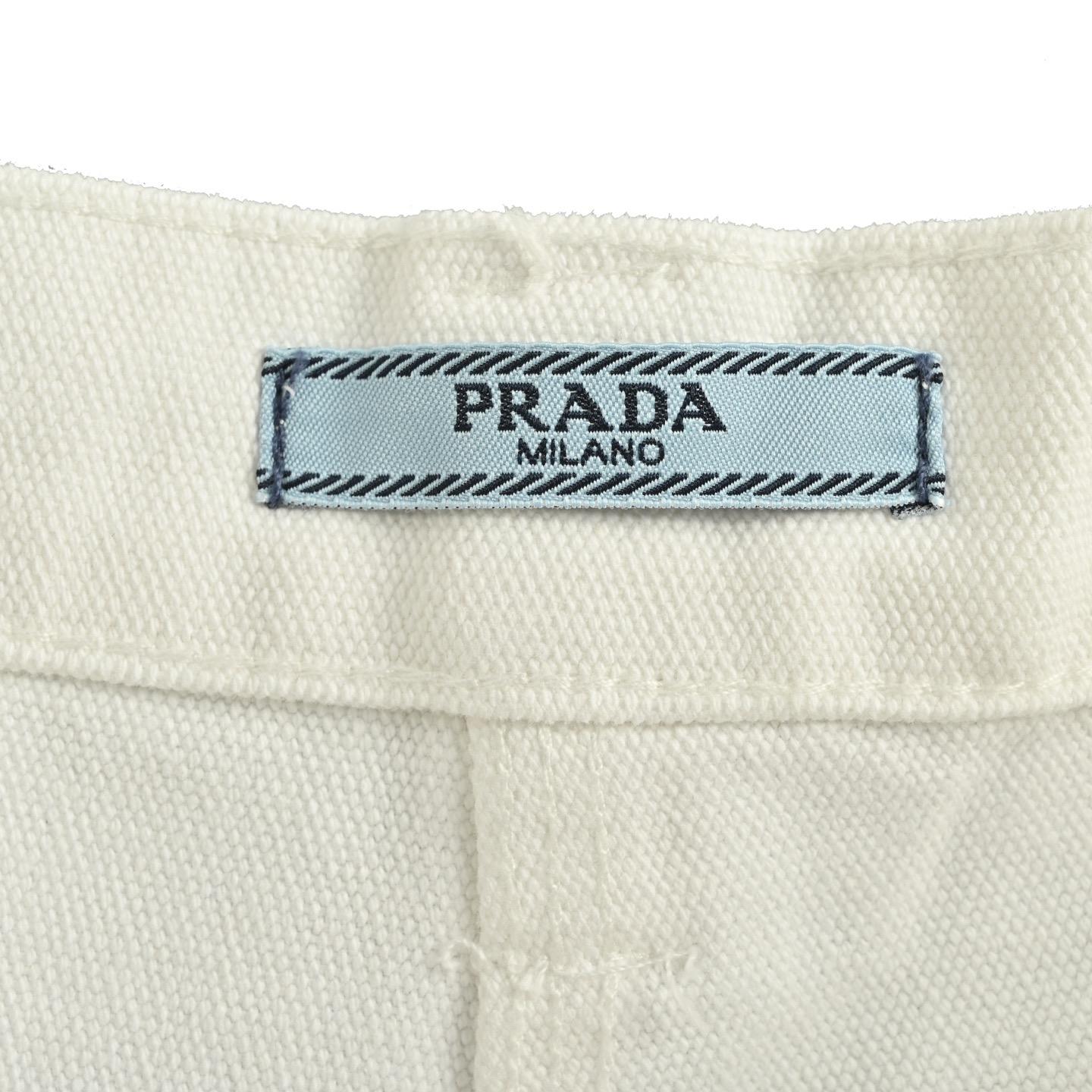 Prada/普拉达 25ss 三角皮牌伐木工装牛仔裤 真牛皮三角标牌
