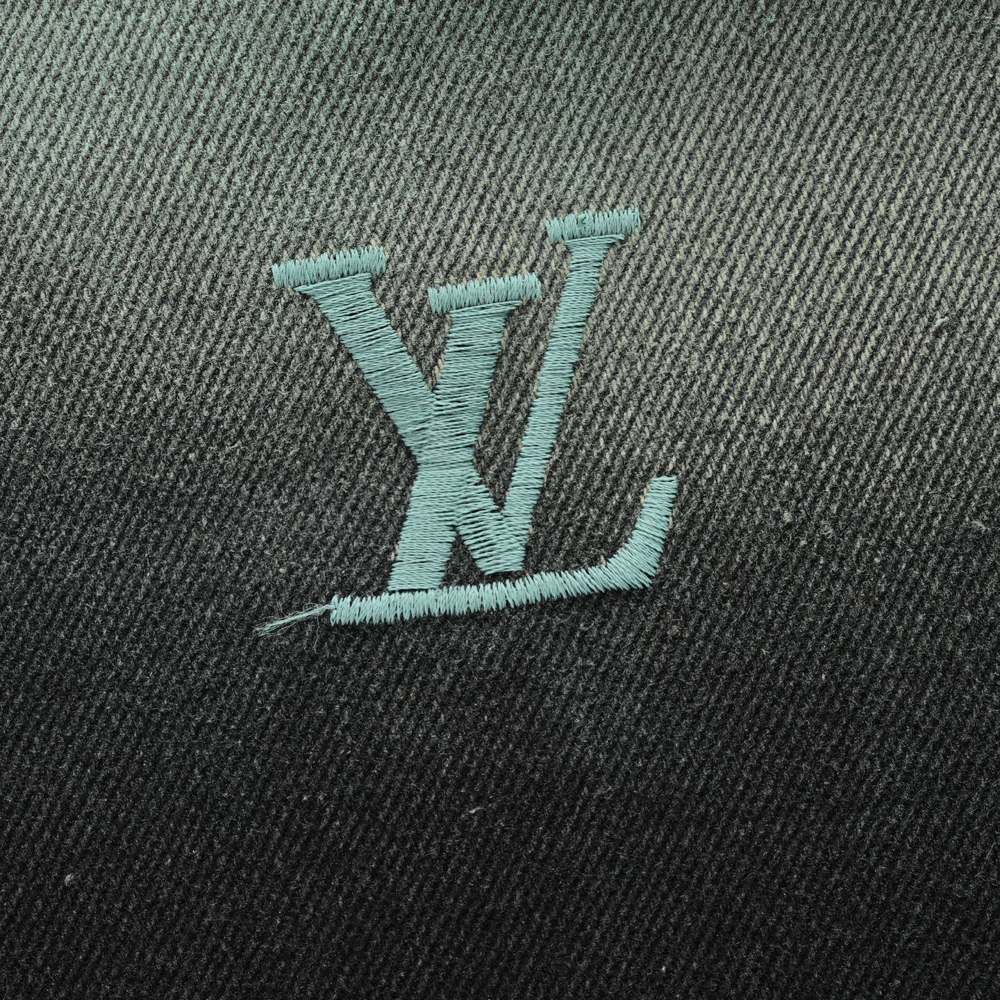 Louis Vuitton/路易威登 24Fw 满幅刺绣老花渐变水洗套装牛仔裤