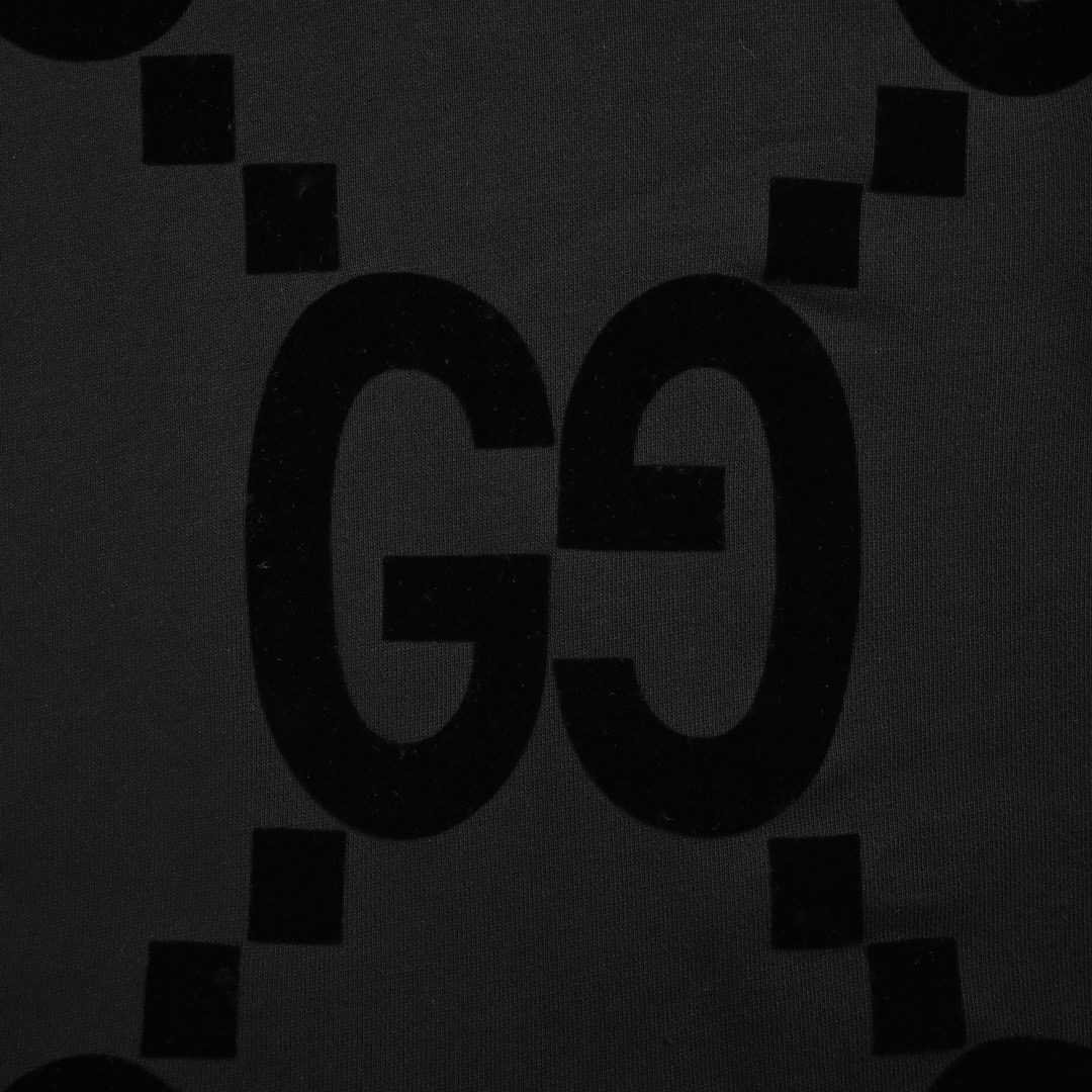 Gucci/古驰 24Fw 双G植绒印花套装连帽卫衣