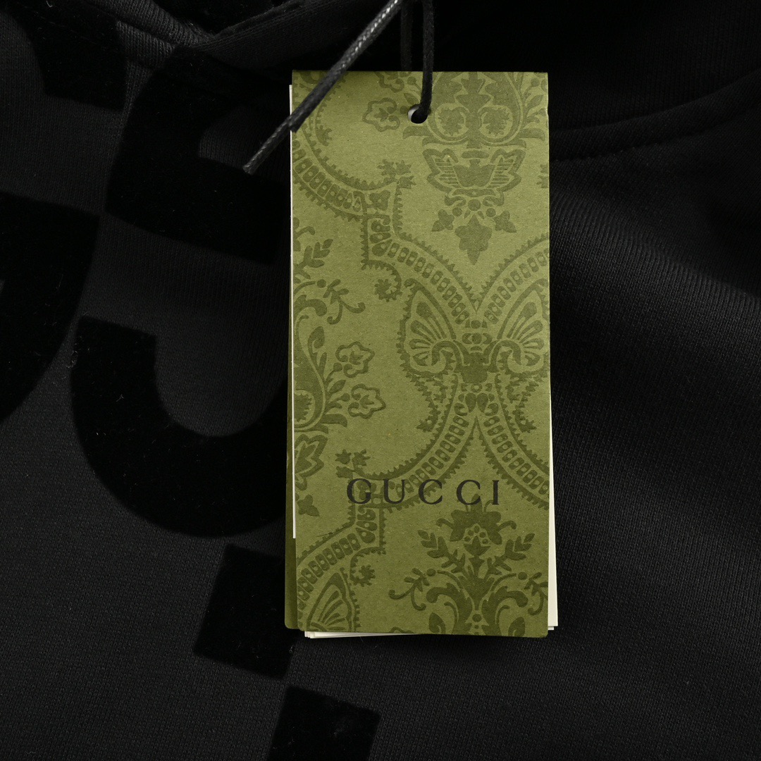 Gucci/古驰 24Fw 双G植绒印花套装连帽卫衣