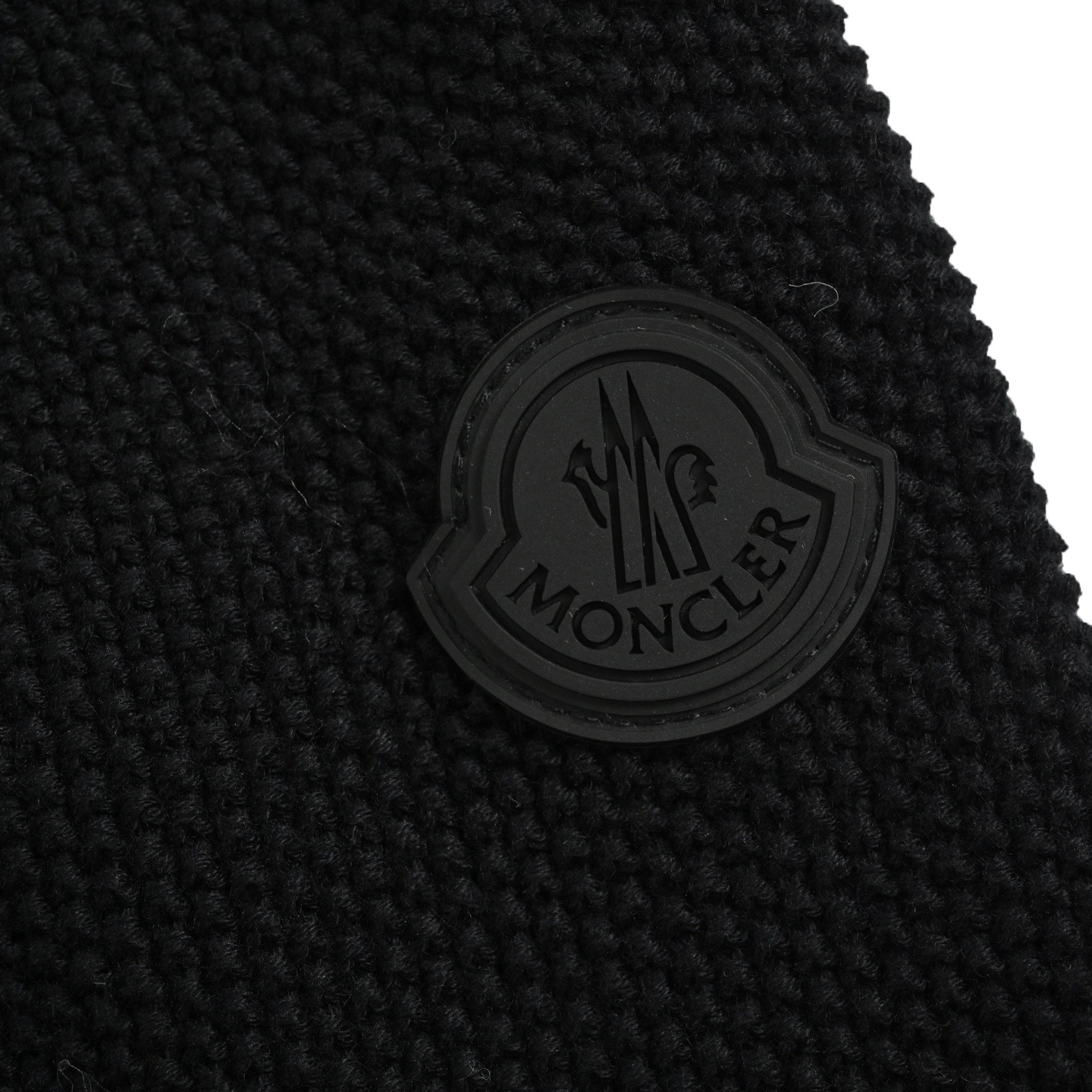 Moncler/蒙口 帽檐刺绣毛织拼接连帽羽绒服