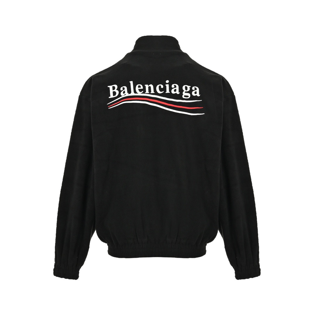 Balenciaga/巴黎世家 23Fw 刺绣可乐拉链摇粒绒外套