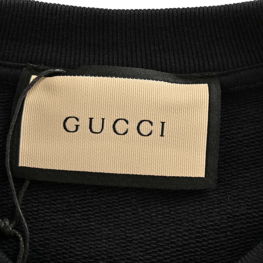 Gucci/古驰 情人节爱心贴布重工刺绣圆领卫衣 黑色 杏色 咖色