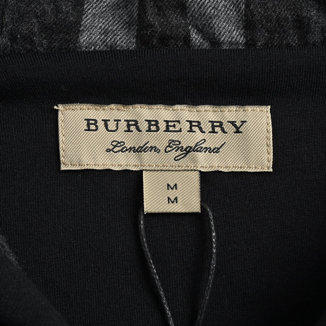 Burberry/巴宝莉 22Fw 刺绣战马帽子格纹拉链卫衣
