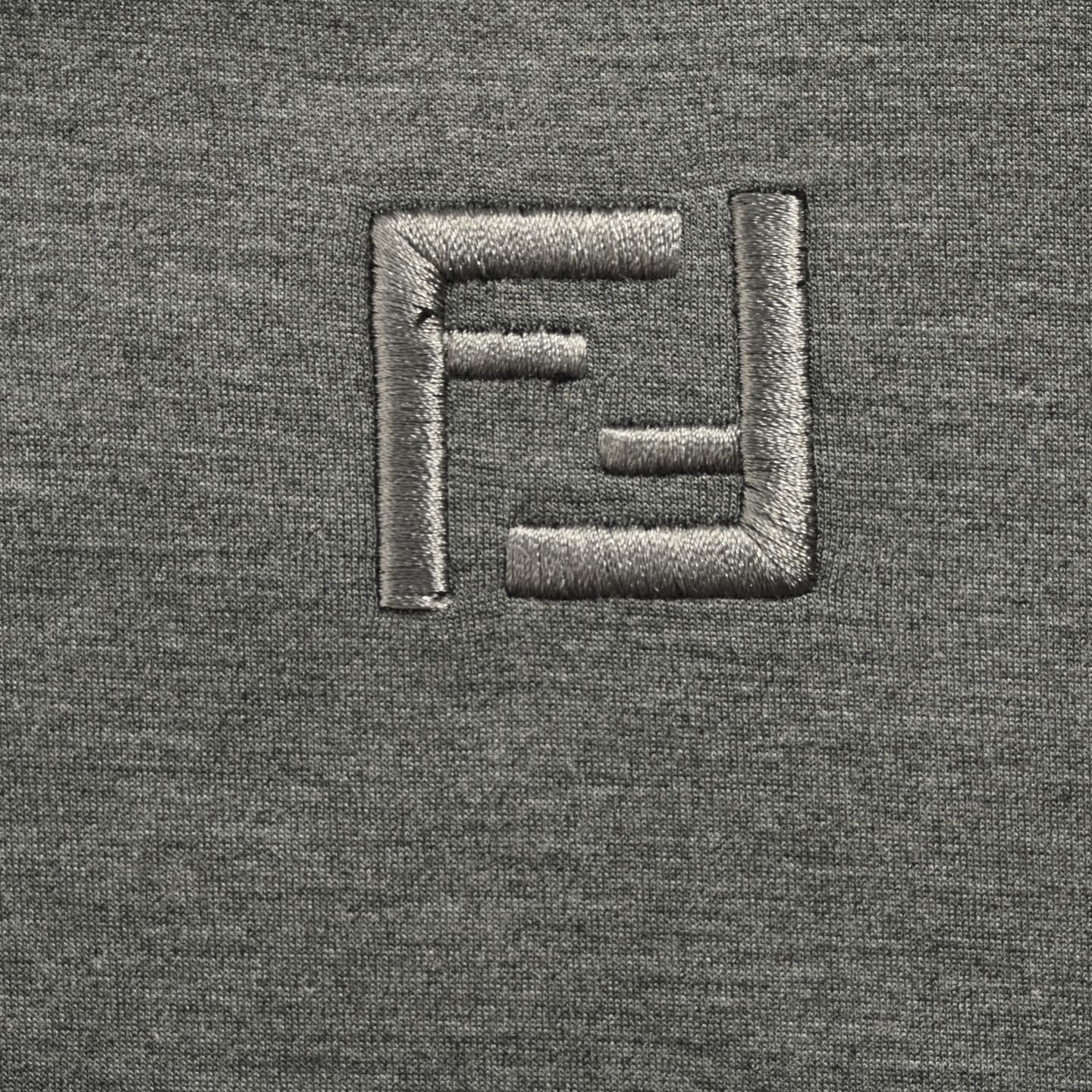 Fendi/芬迪 25Fw FF刺绣太空棉连帽卫衣 灰色