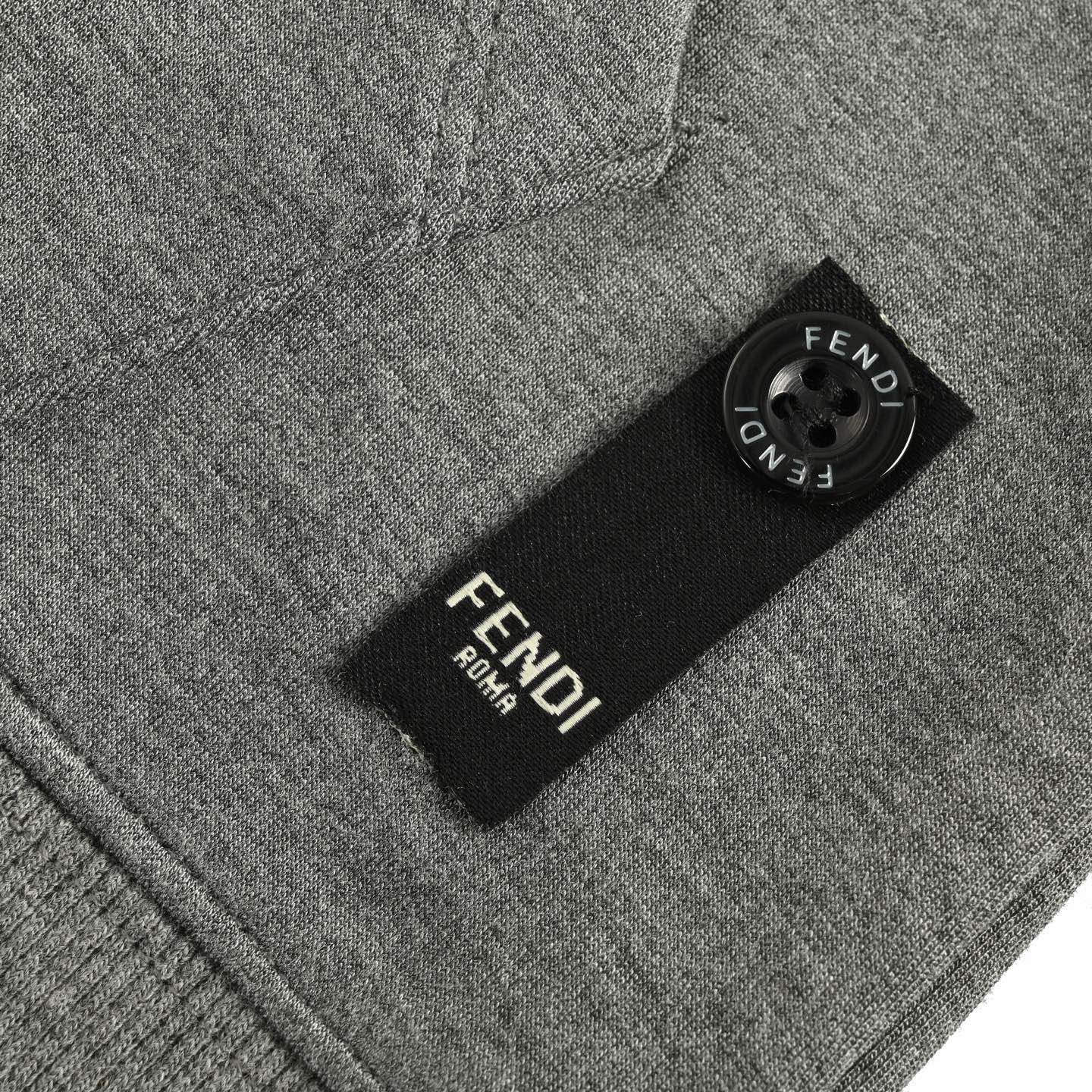 Fendi/芬迪 25Fw FF刺绣太空棉连帽卫衣 灰色