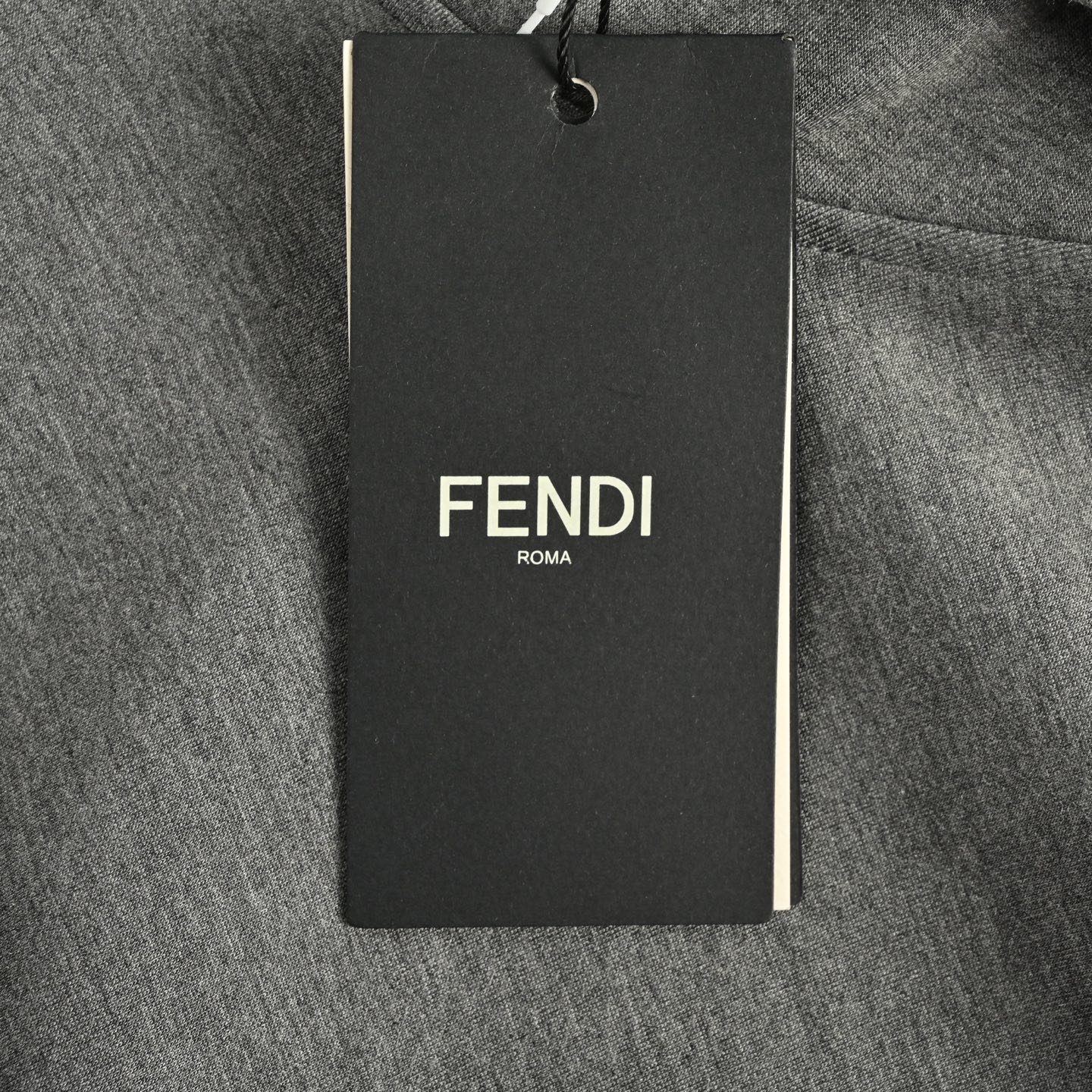 Fendi/芬迪 25Fw FF刺绣太空棉连帽卫衣 灰色