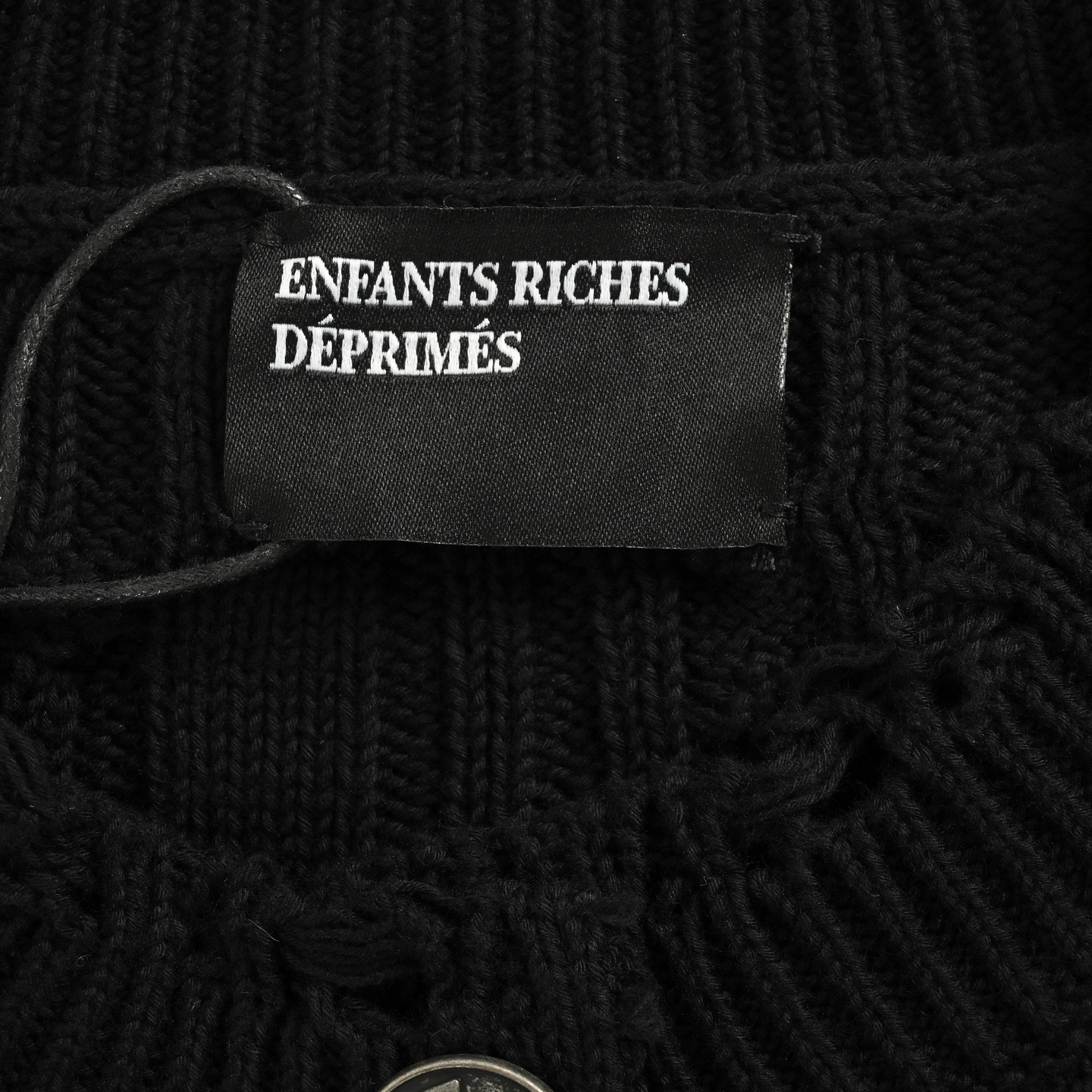 ENFANTS RICHES DéPRIMéS 忧郁的富二代 麻花破洞针织开衫 定织绞骨厚筑高密棉织毛料