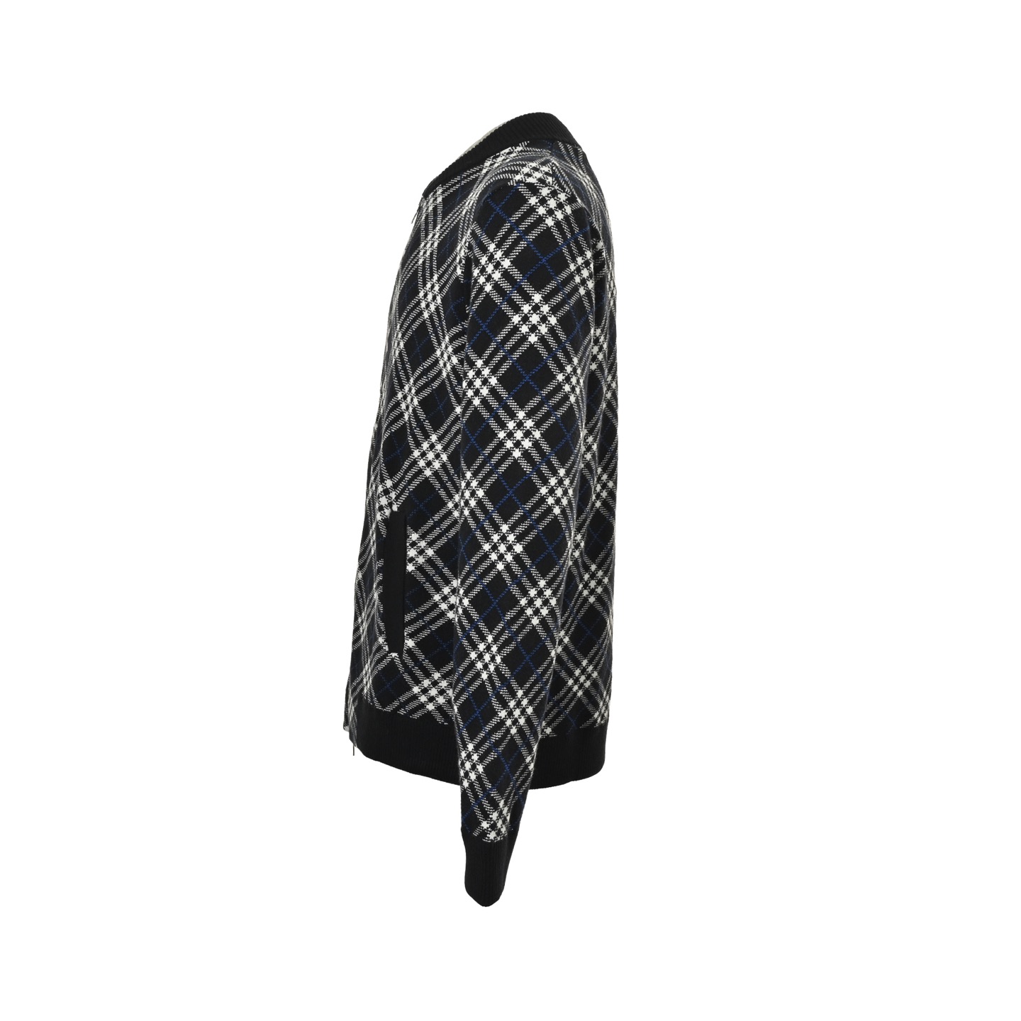 Burberry/巴宝莉 25Fw 斜格纹拉链毛衣开衫外套