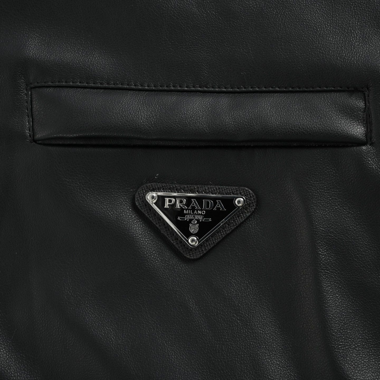 Prada/普拉达 25Fw 三角标双面穿皮革尼龙夹克外套