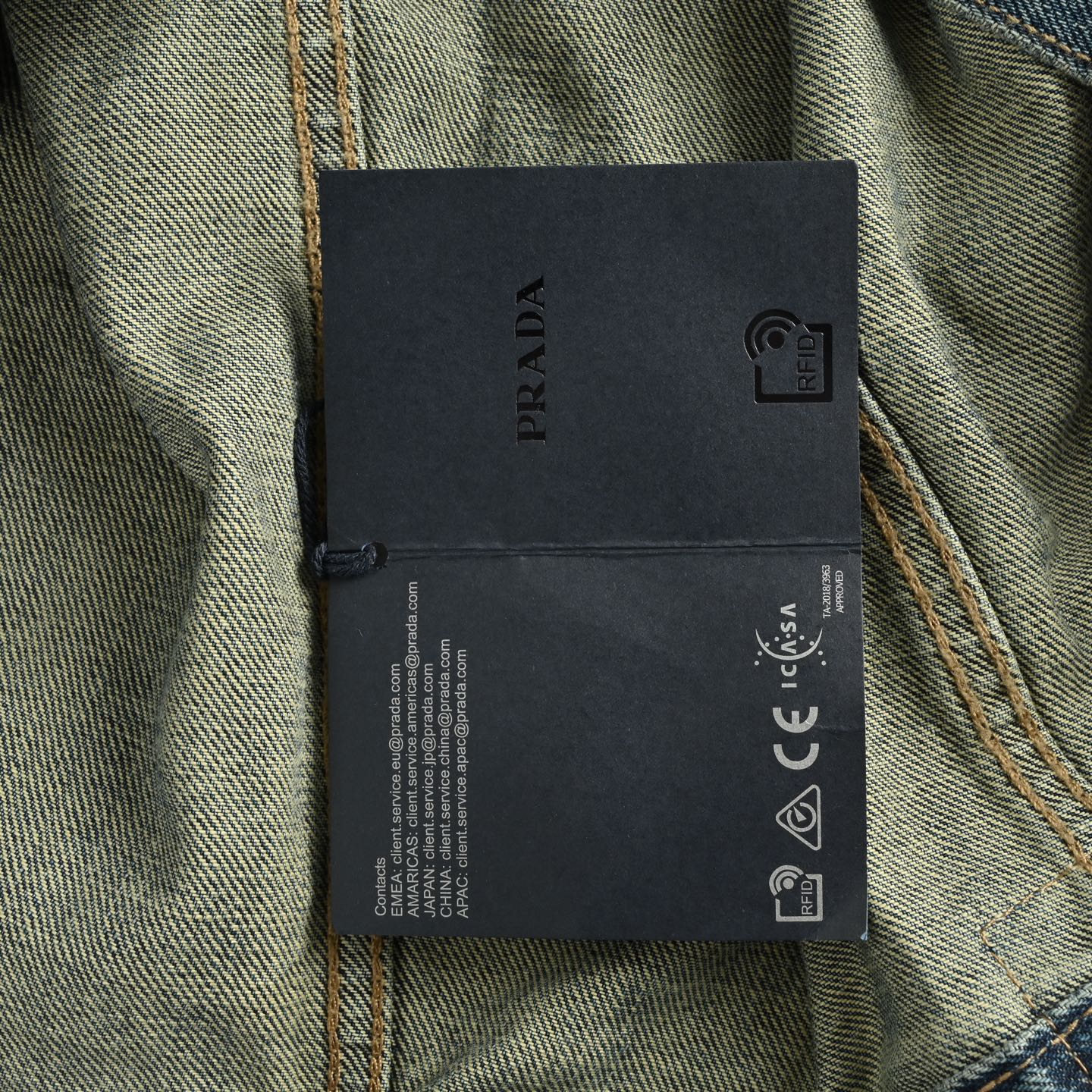 Prada/普拉达 25Fw 皮革拼接牛仔夹克外套