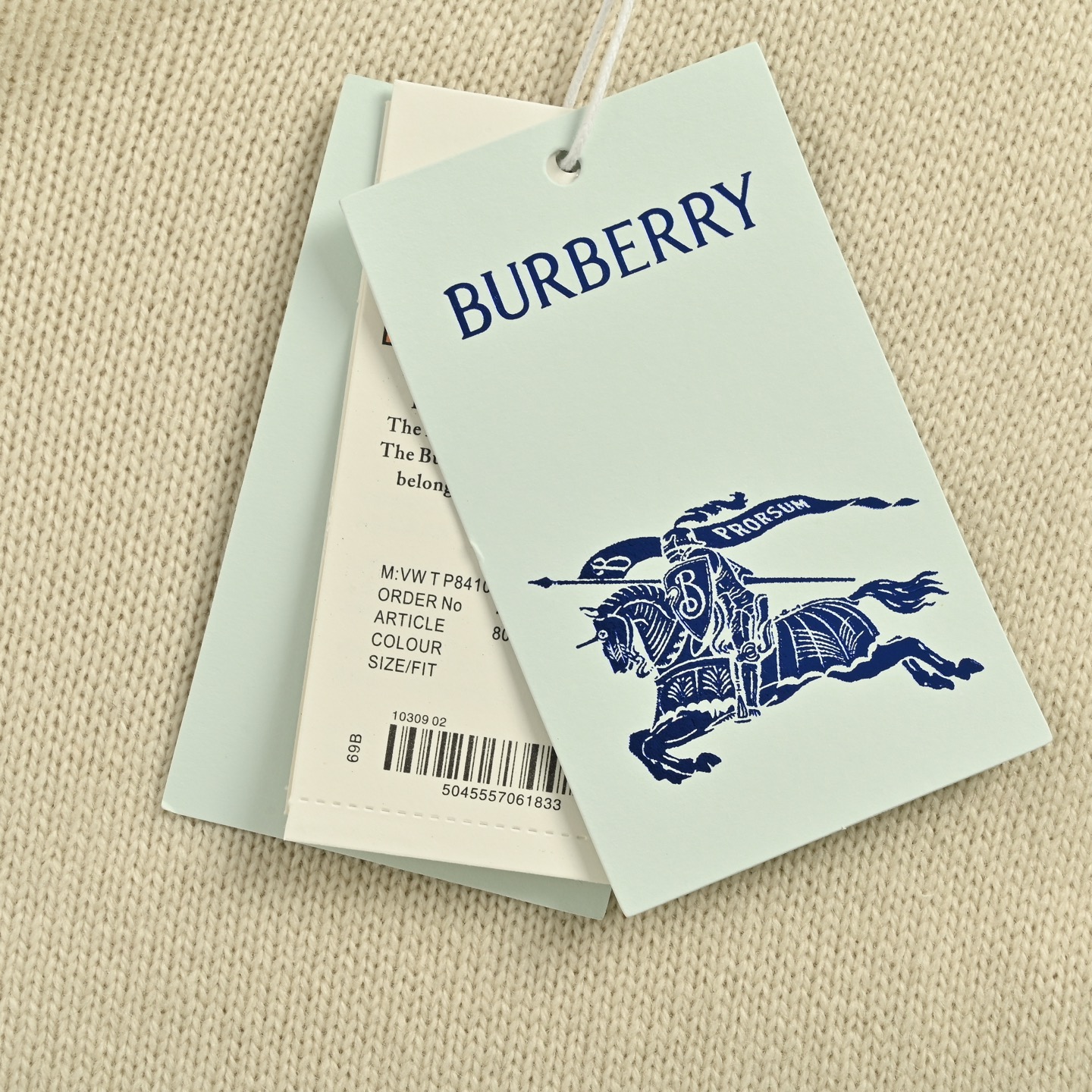 Burberry/巴宝莉 格纹战马贴布圆领毛衣 巴宝莉 25ss新款羊毛衫