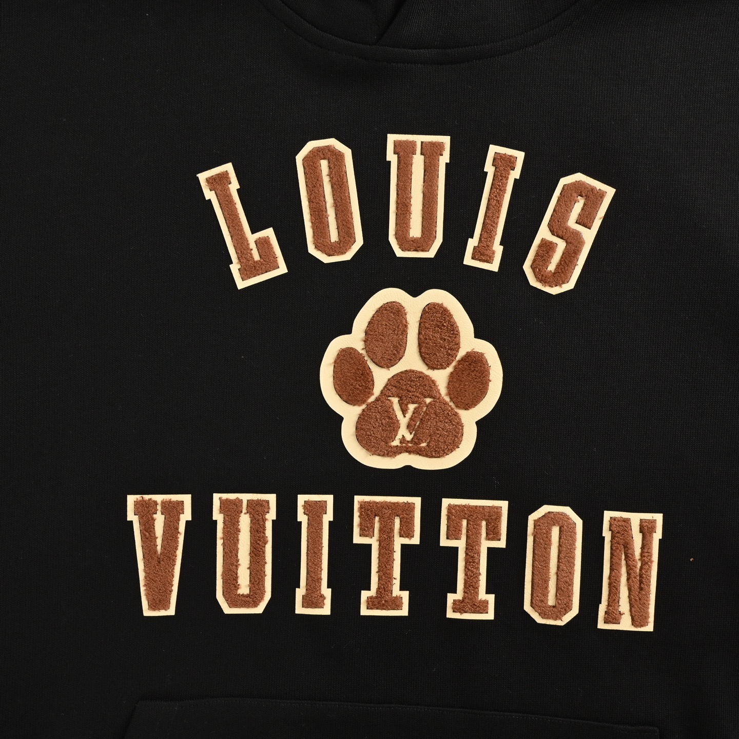 Louis Vuitton/路易威登 25Fw 毛巾贴布字母logo连帽卫衣