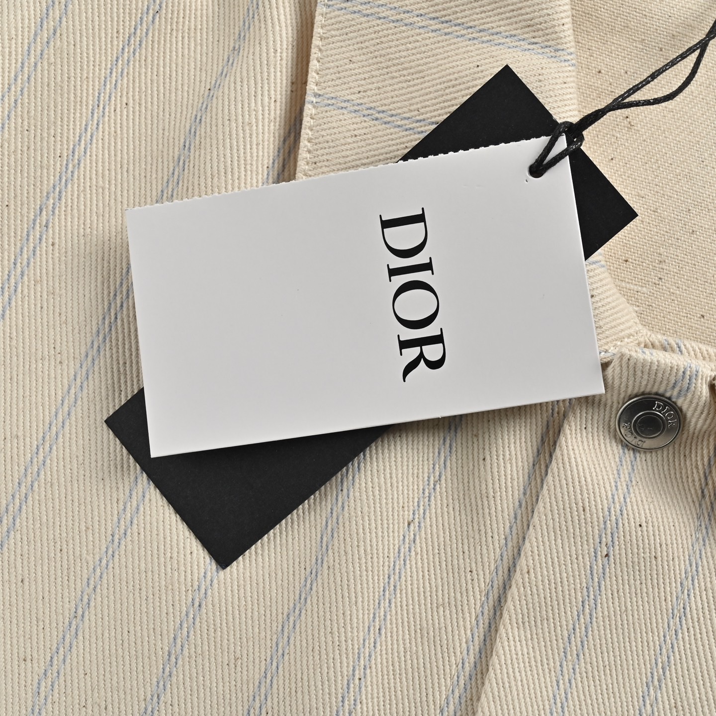 Dior/迪奥 25ss 条纹牛仔套装外套 条纹字母Logo印花单排扣长袖衬衫式夹克外套