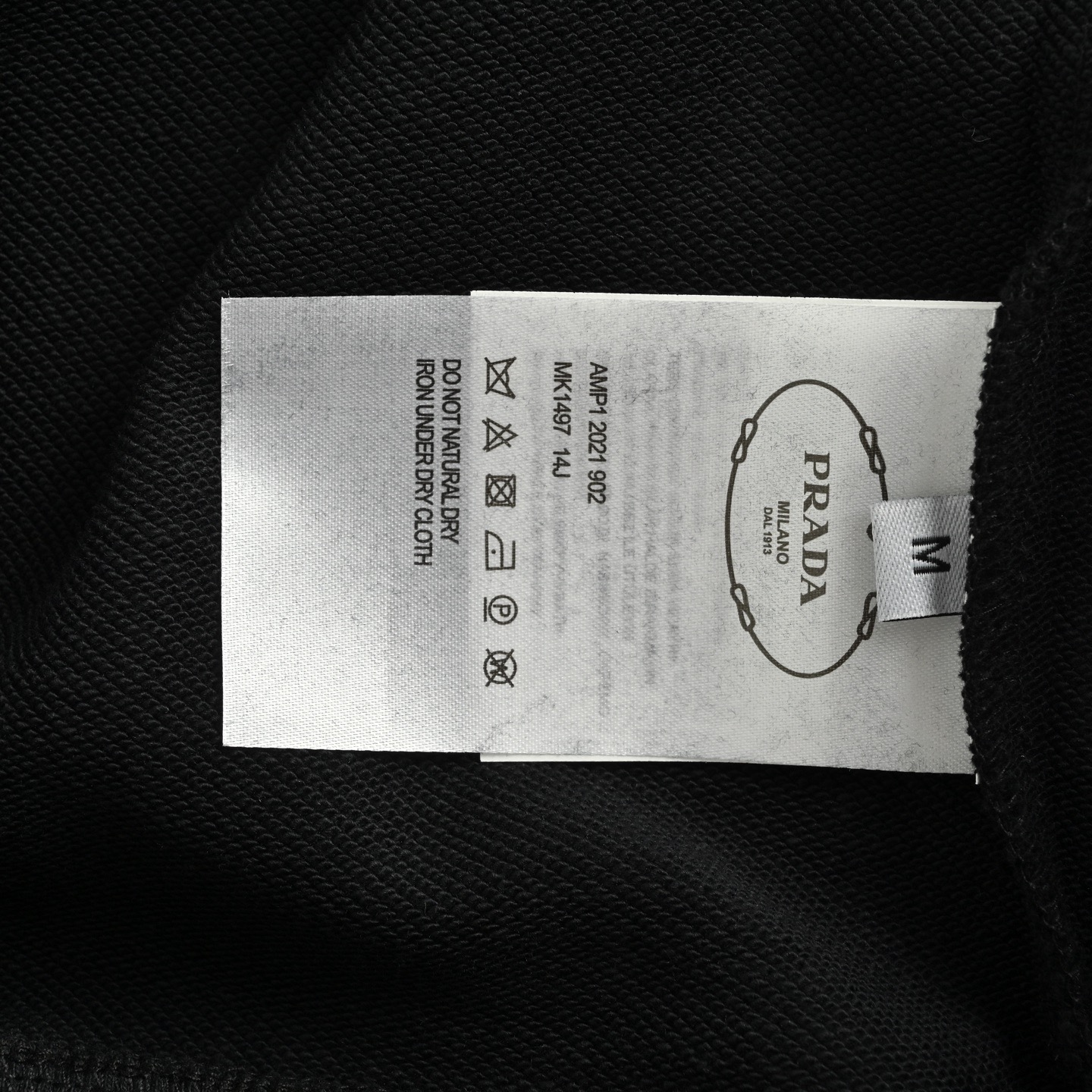 Prada/普拉达 25Fw 毛巾绣logo翻领卫衣灰色/黑色