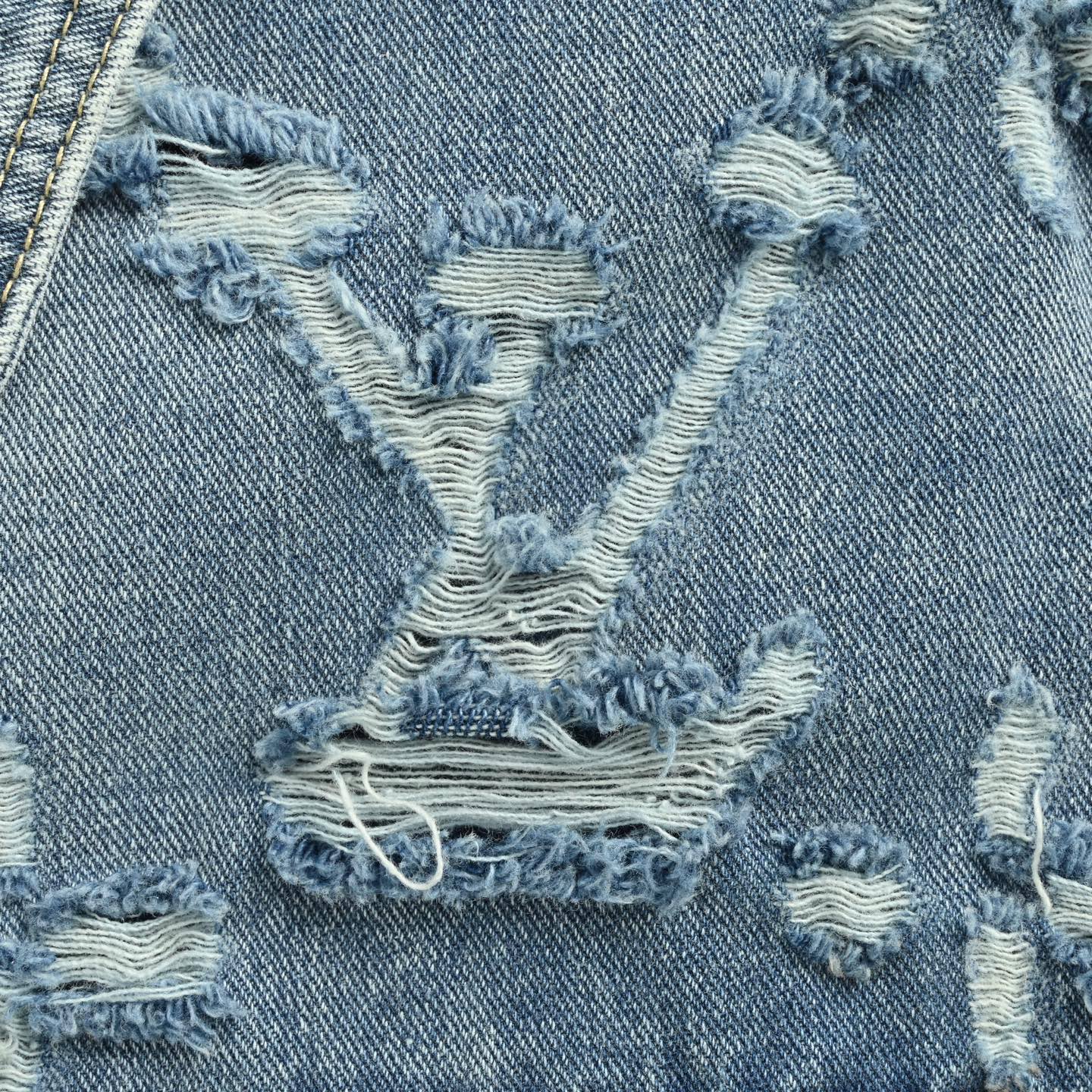 Louis Vuitton/路易威登 24Fw 破洞老花套装牛仔外套